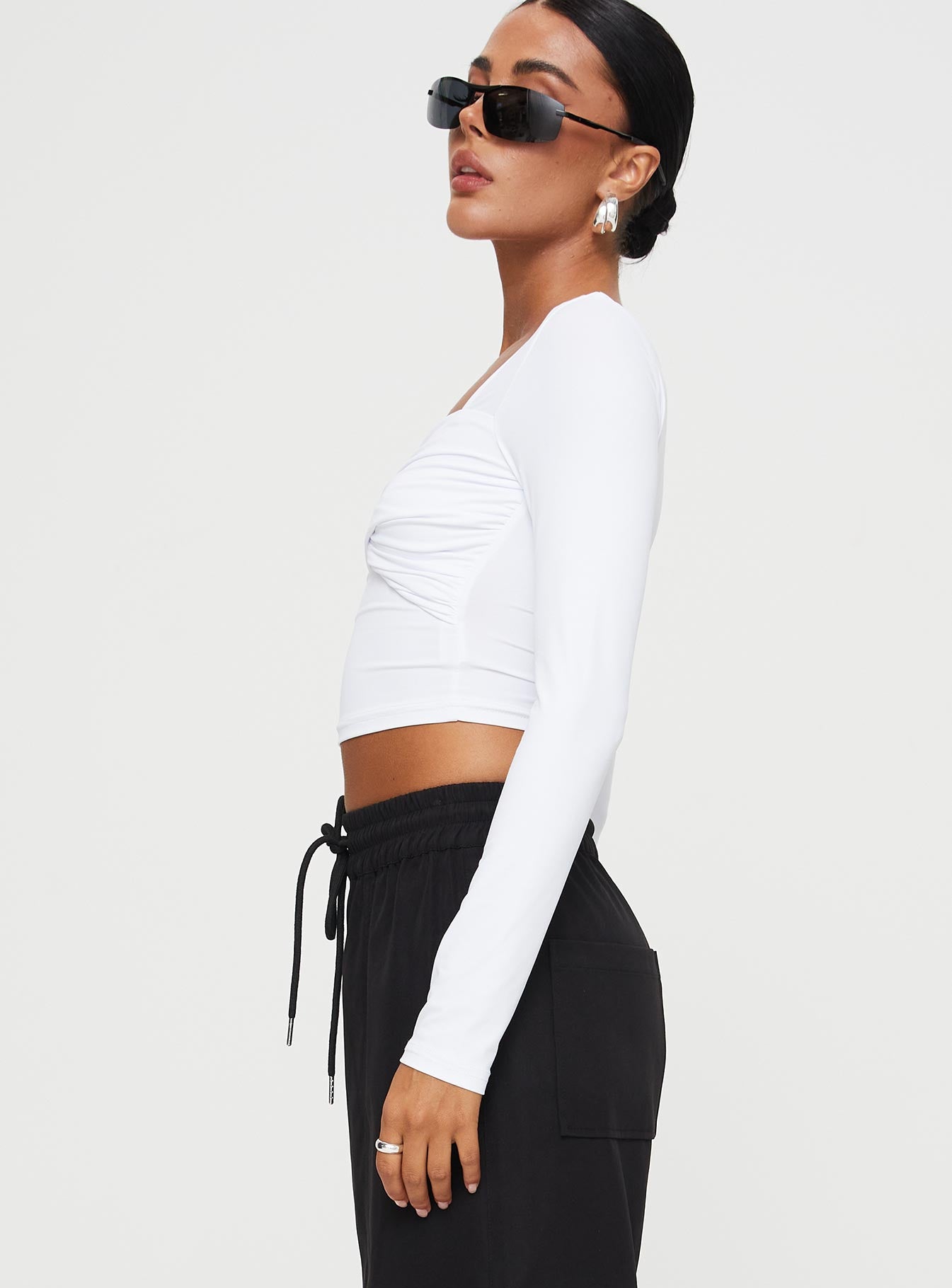 Dunford Long Sleeve Top White - Image 4