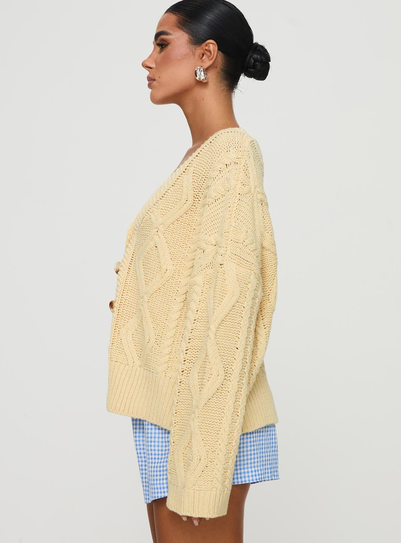 Daxtan Cable Cardigan Lemon - Image 3