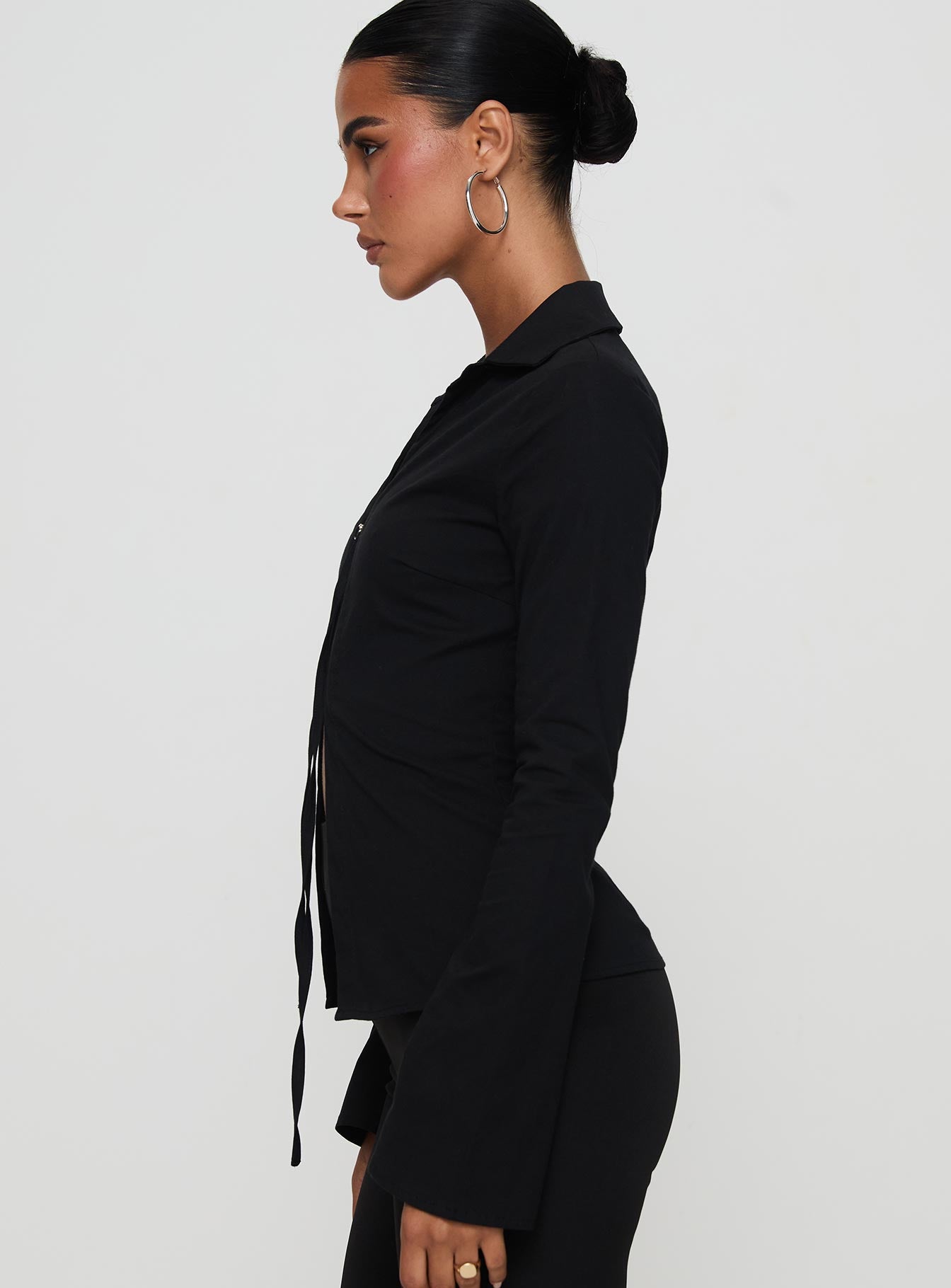 Nataline Long Sleeve Top Black - Image 4
