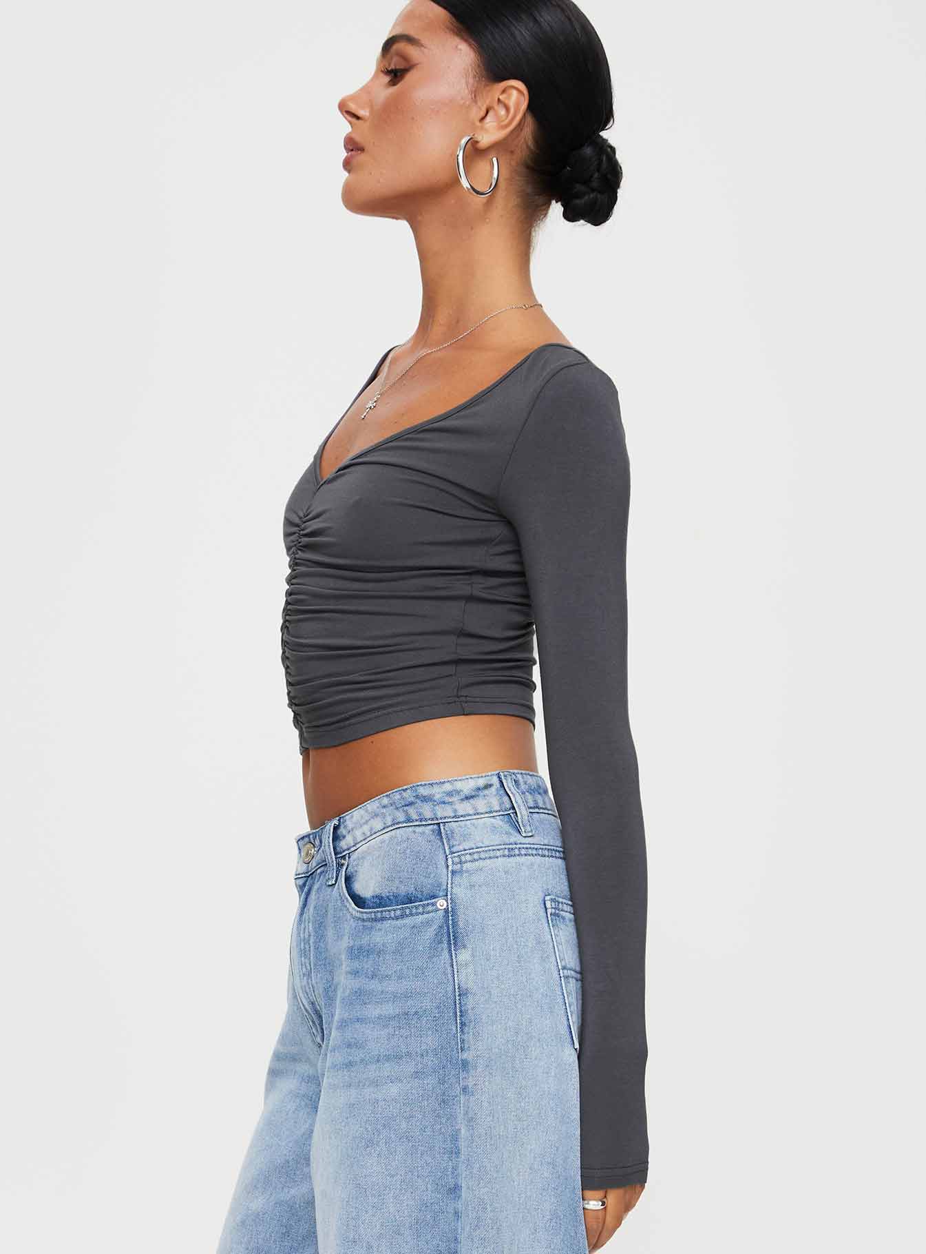 Moylan Long Sleeve Top Grey - Image 4