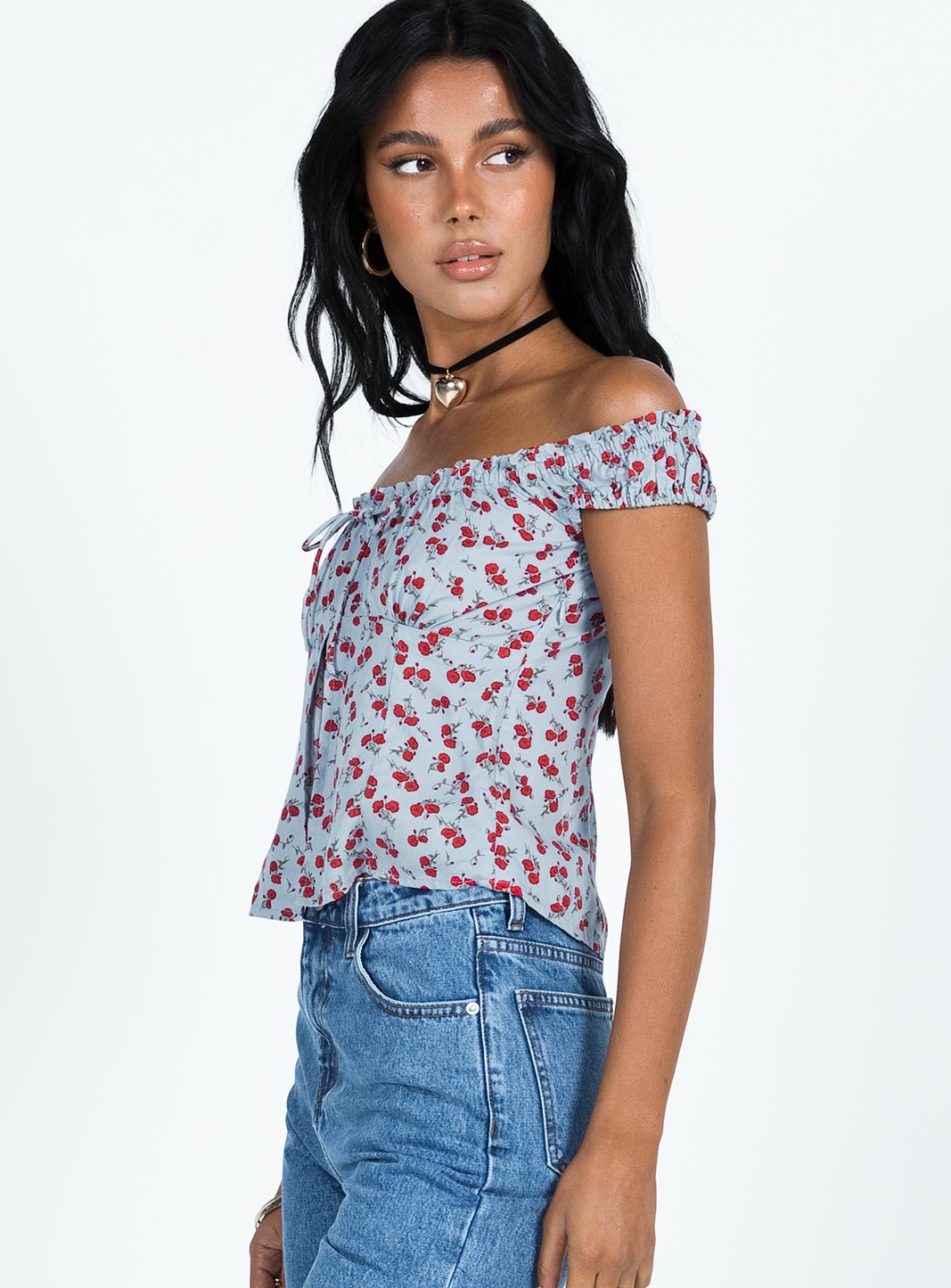 Citra Top Blue Floral - Image 4