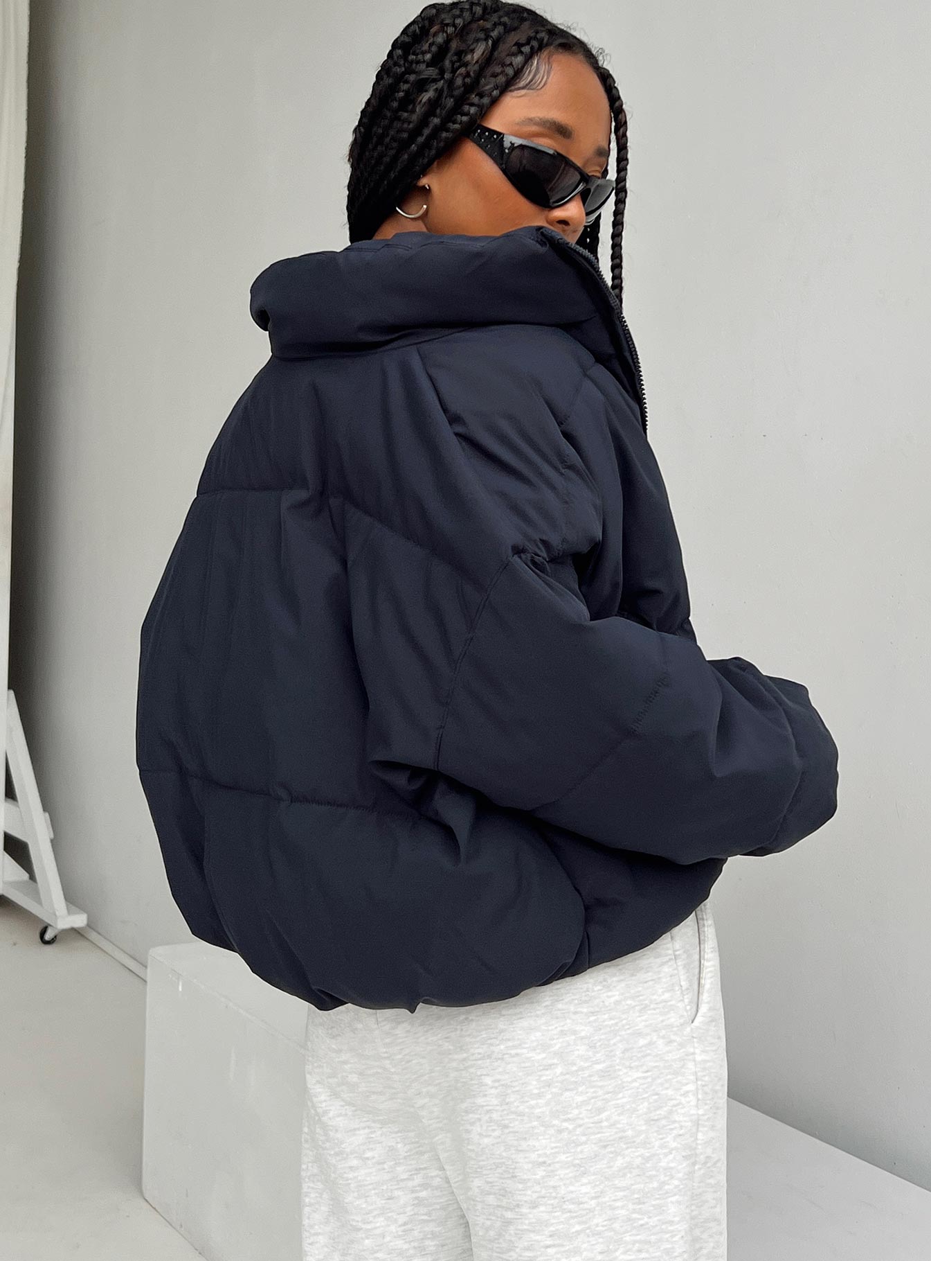 Abe Puffer Jacket Navy - Image 3