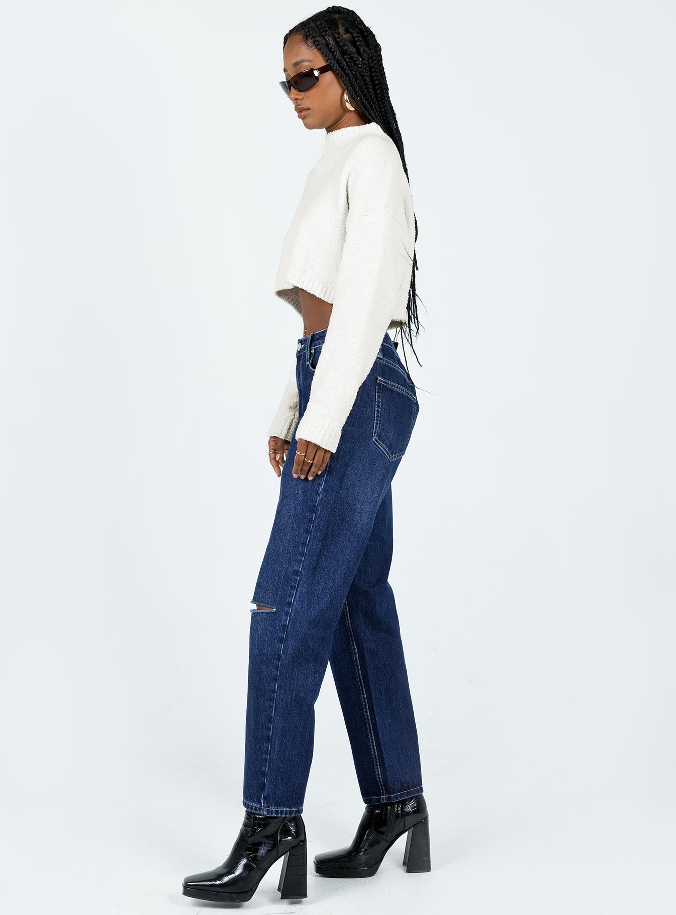 Fairmount High Rise Straight Leg Jean Dark Wash Denim - Image 3