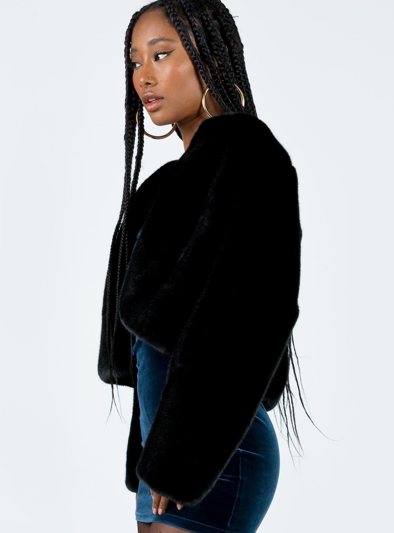 Ernest Faux Fur Jacket Black - Image 4