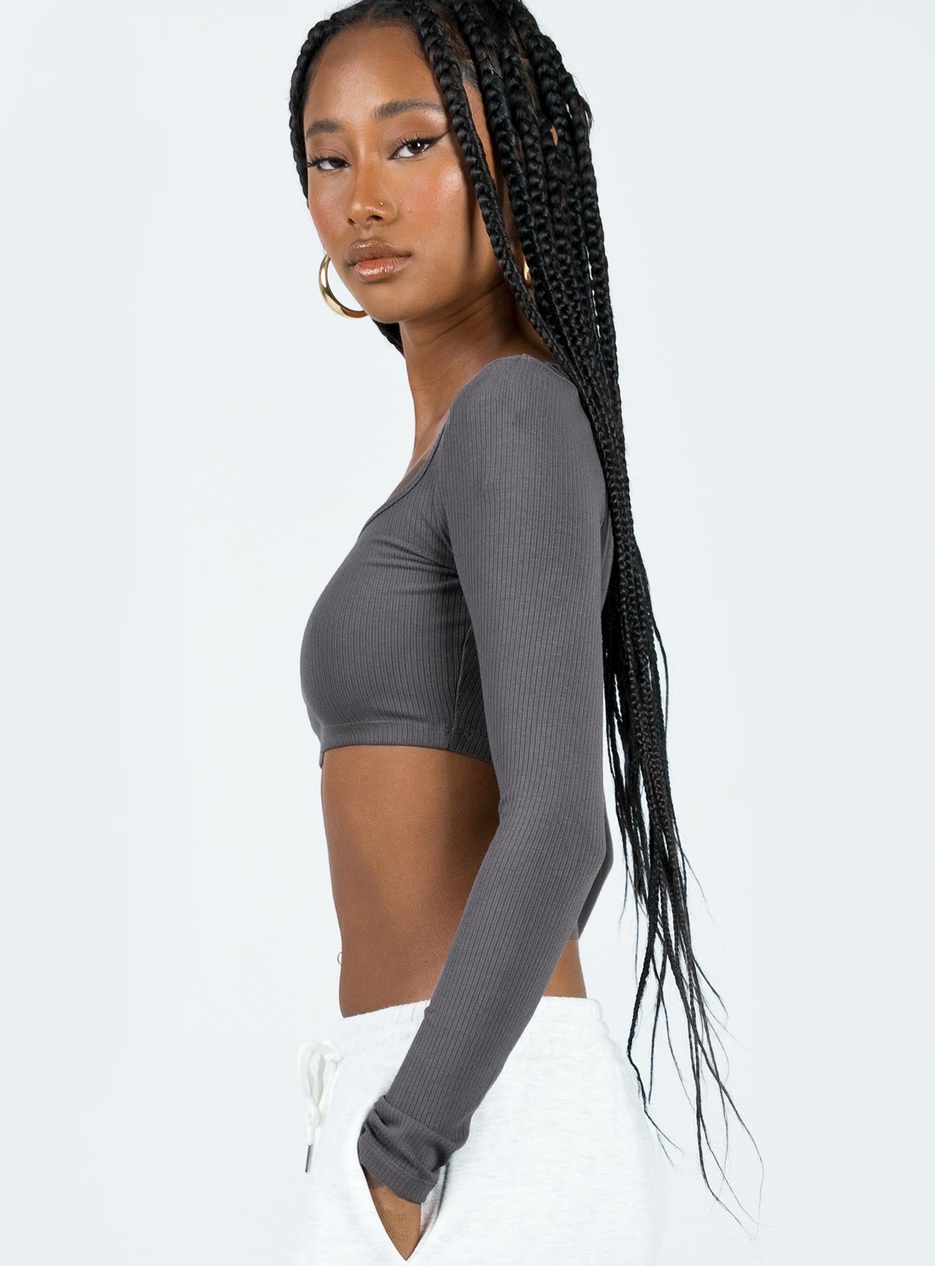 Paynton Long Sleeve Top Grey - Image 3