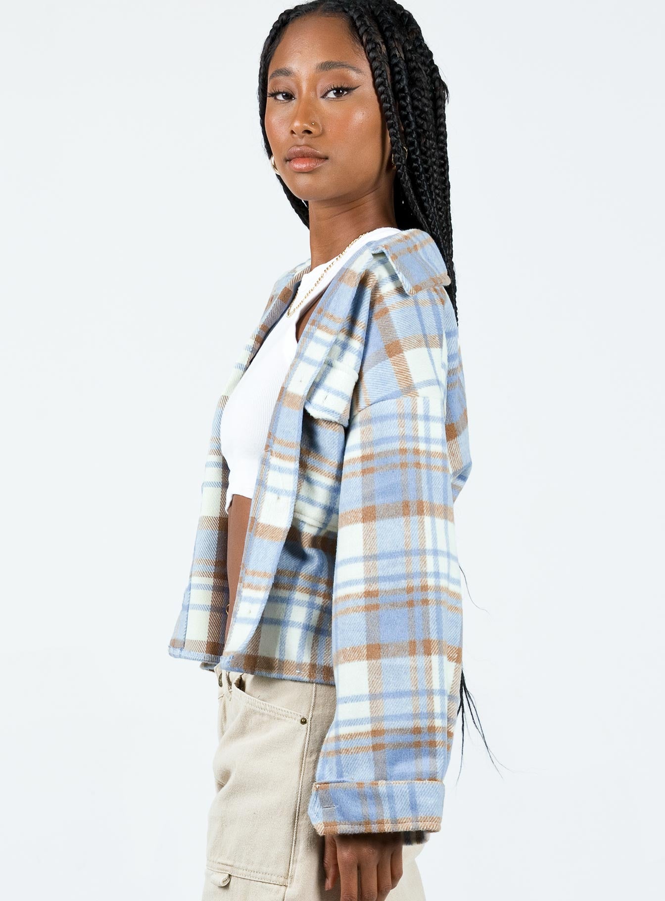 Bielby Flannel Jacket Blue/Grey - Image 3