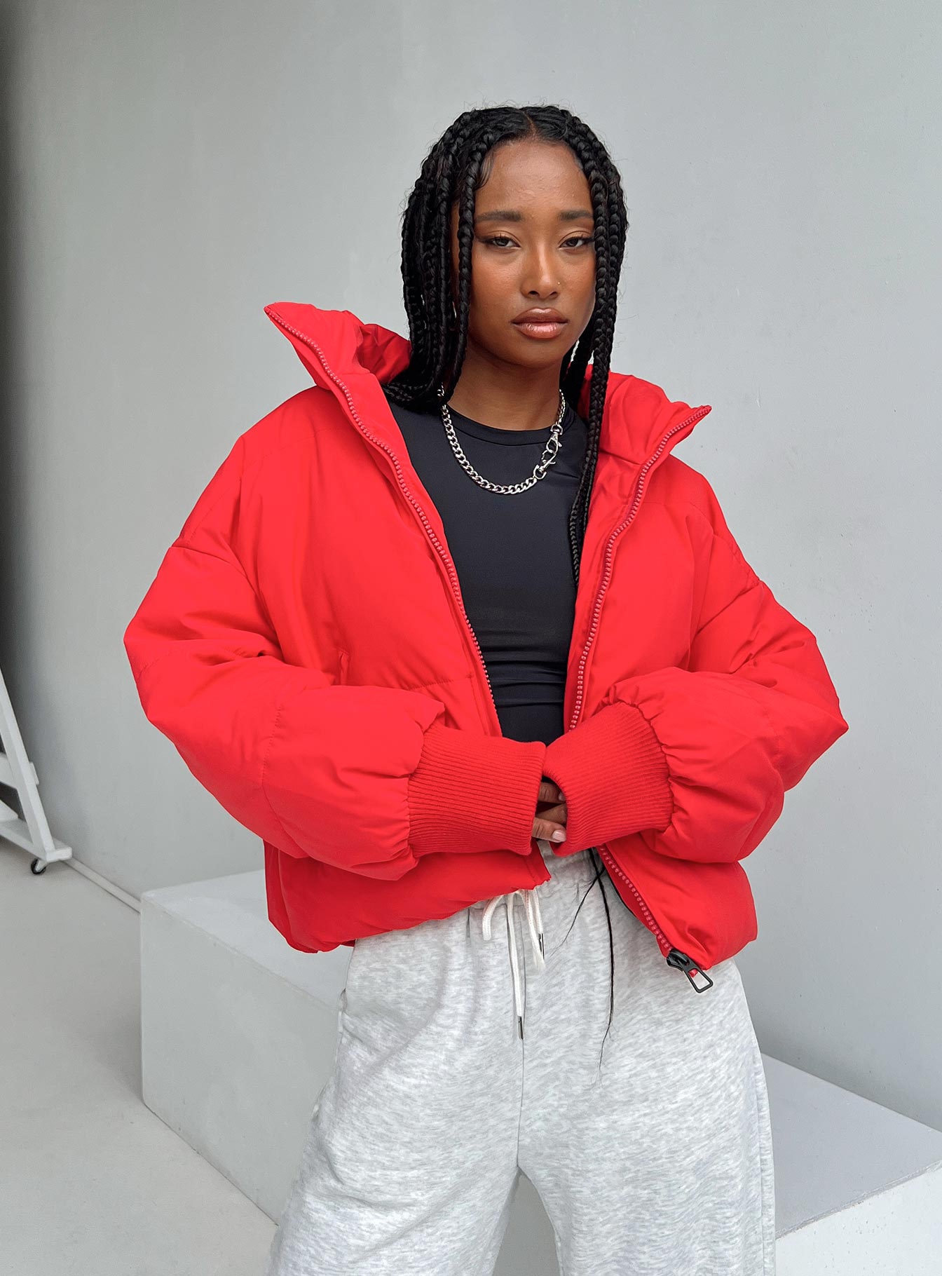 Abe Puffer Jacket Red - Image 3