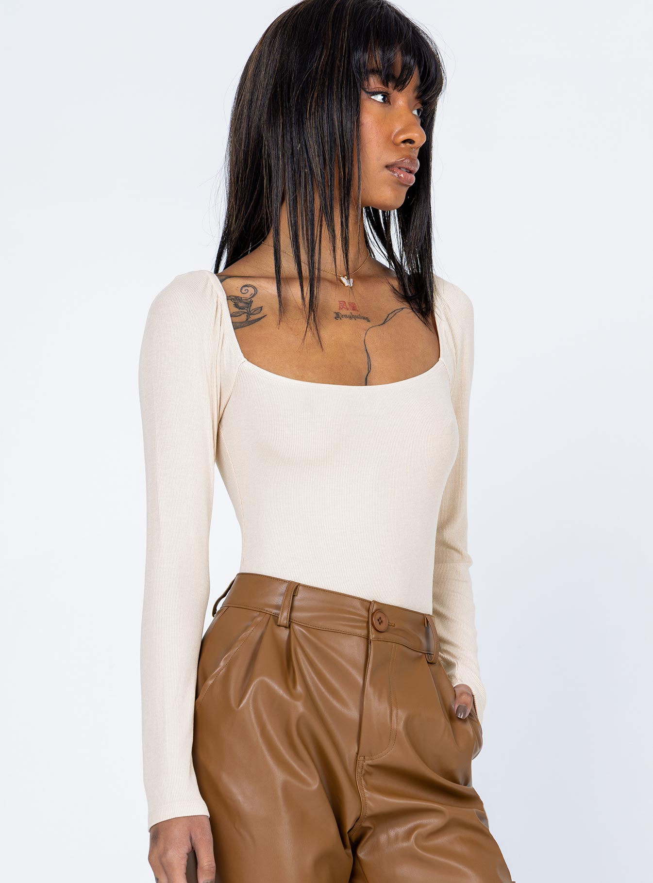 Charlotte Bodysuit Beige - Image 3