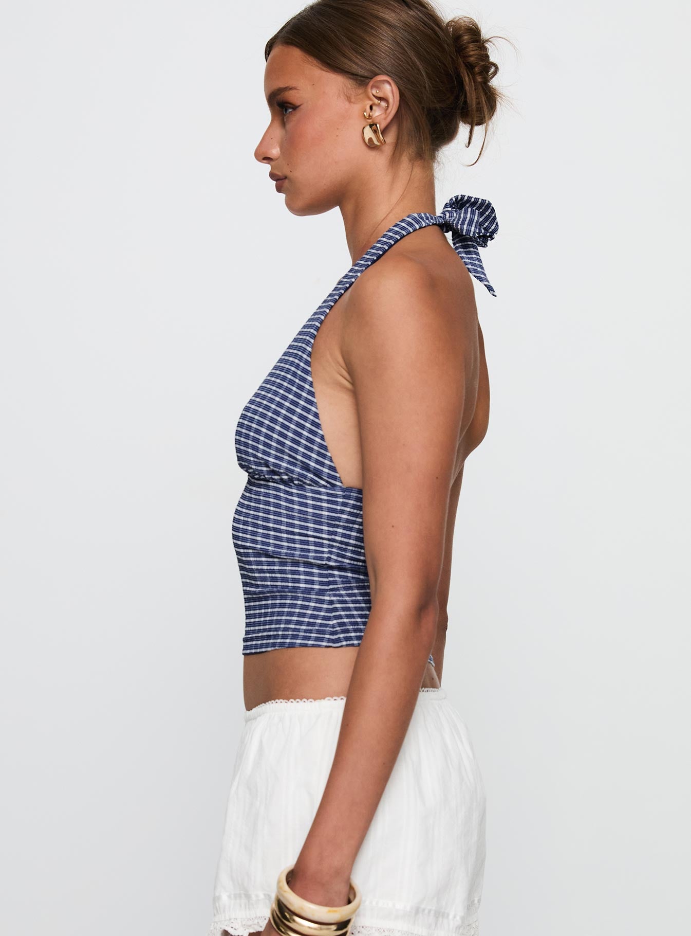Whimsy Halter Top Navy Gingham - Image 4