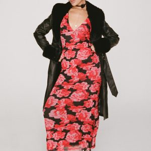 Lauers Maxi Dress Red Floral / Black