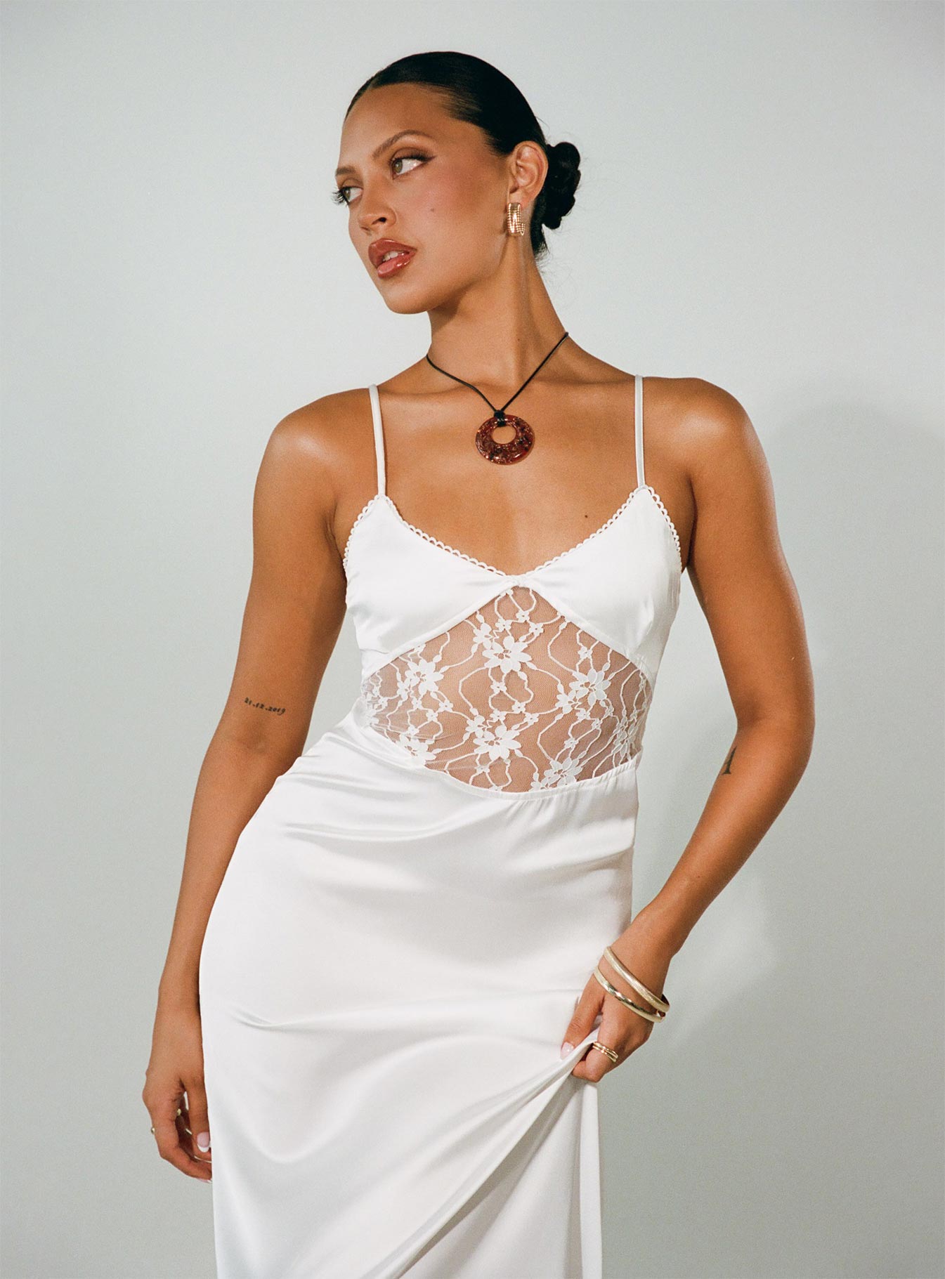 Roselle Maxi Dress White - Image 3