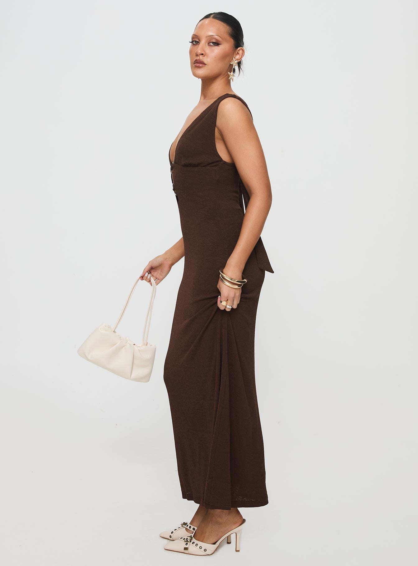 Steward Maxi Dress Chocolate Petite - Image 4