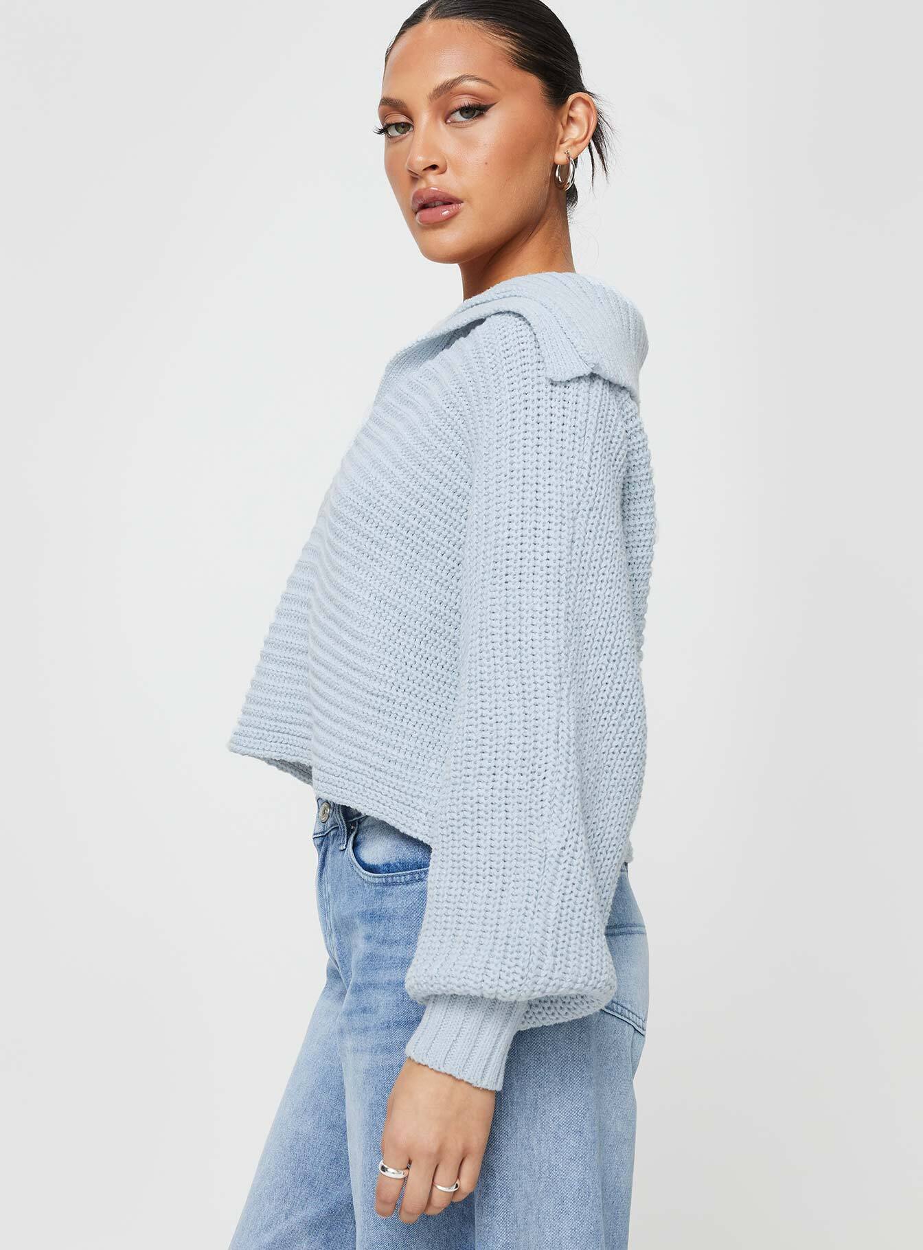 Wester Ribbed Sweater Blue - Image 4