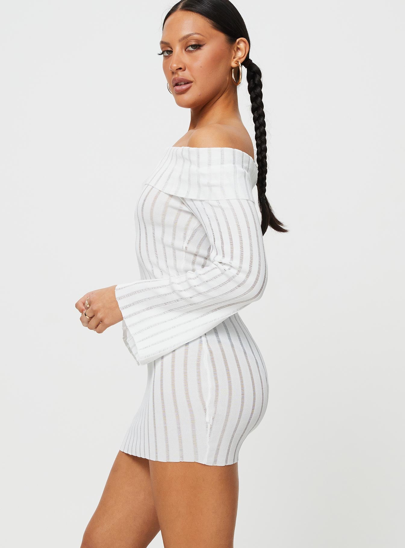 Sorrel Off The Shoulder Mini Dress White - Image 4