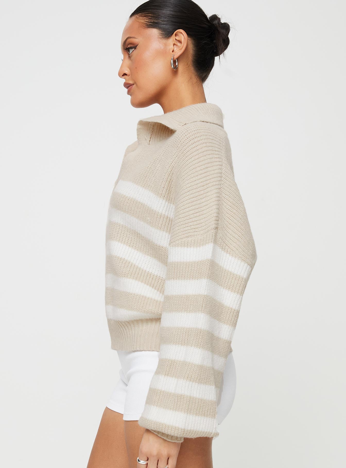 Williamson Stripe Sweater Beige - Image 4