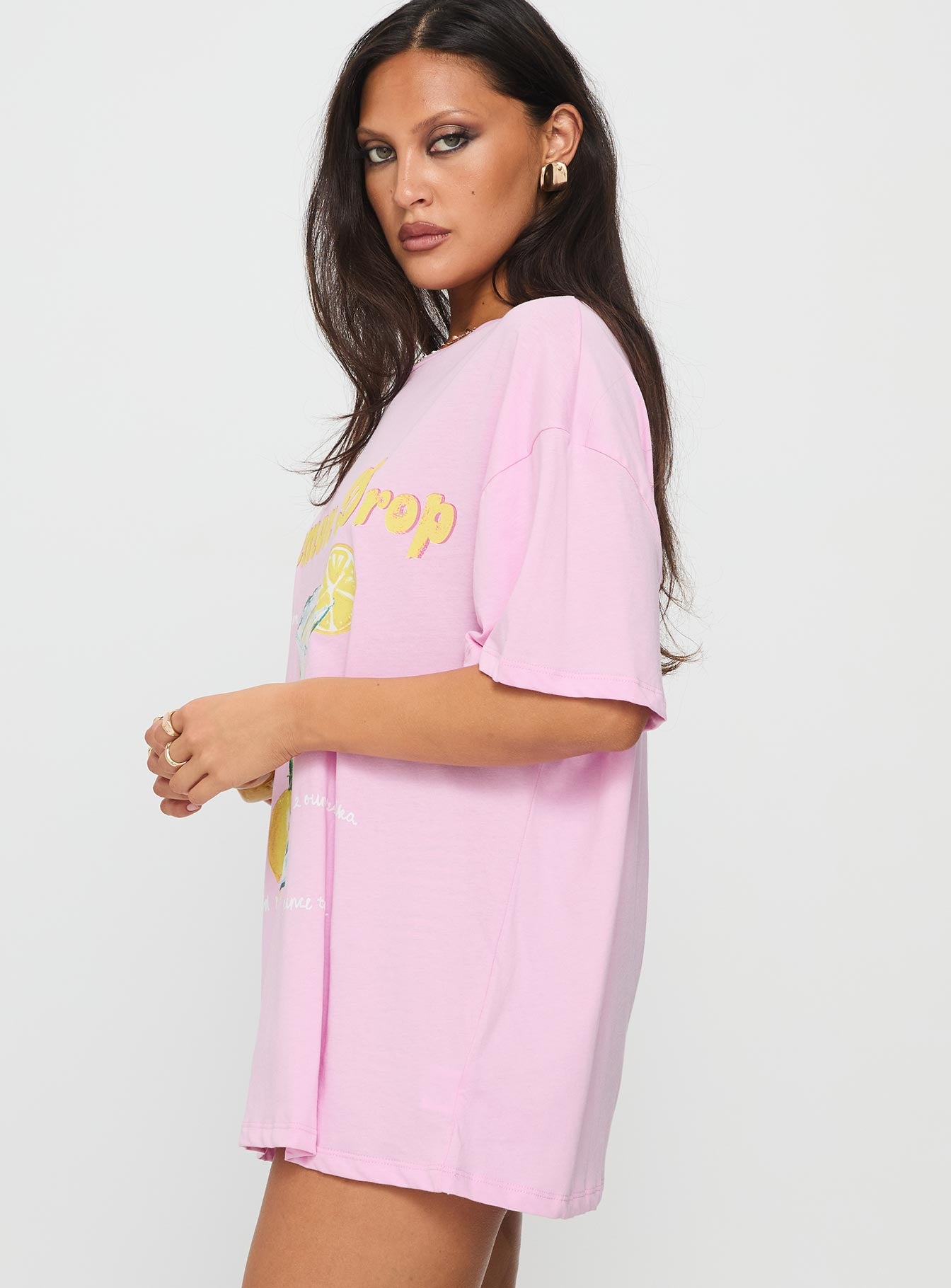 Lemon Drop Oversized Top Pink - Image 3