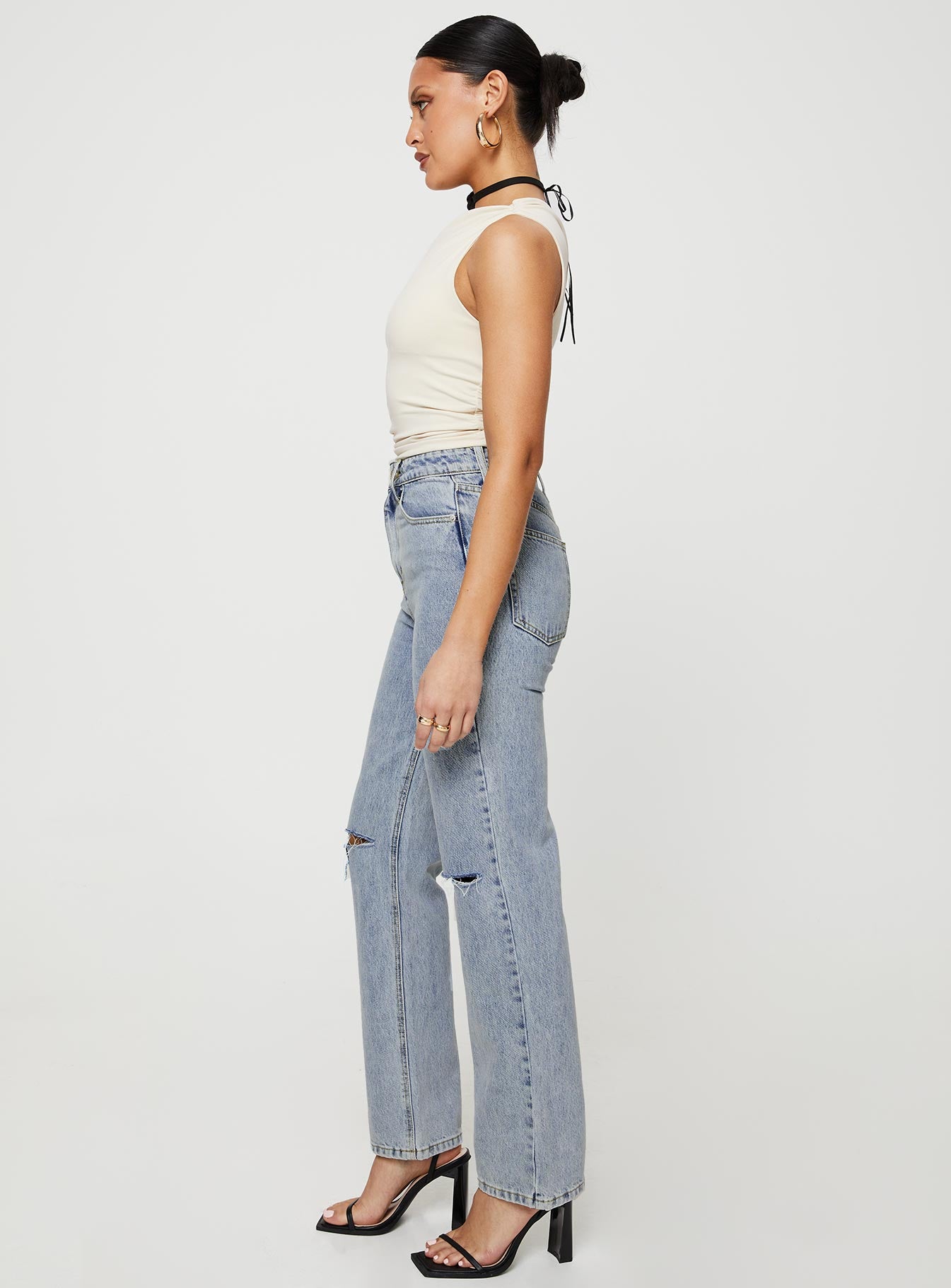 Holland High Rise Straight Leg Jeans Denim - Image 3