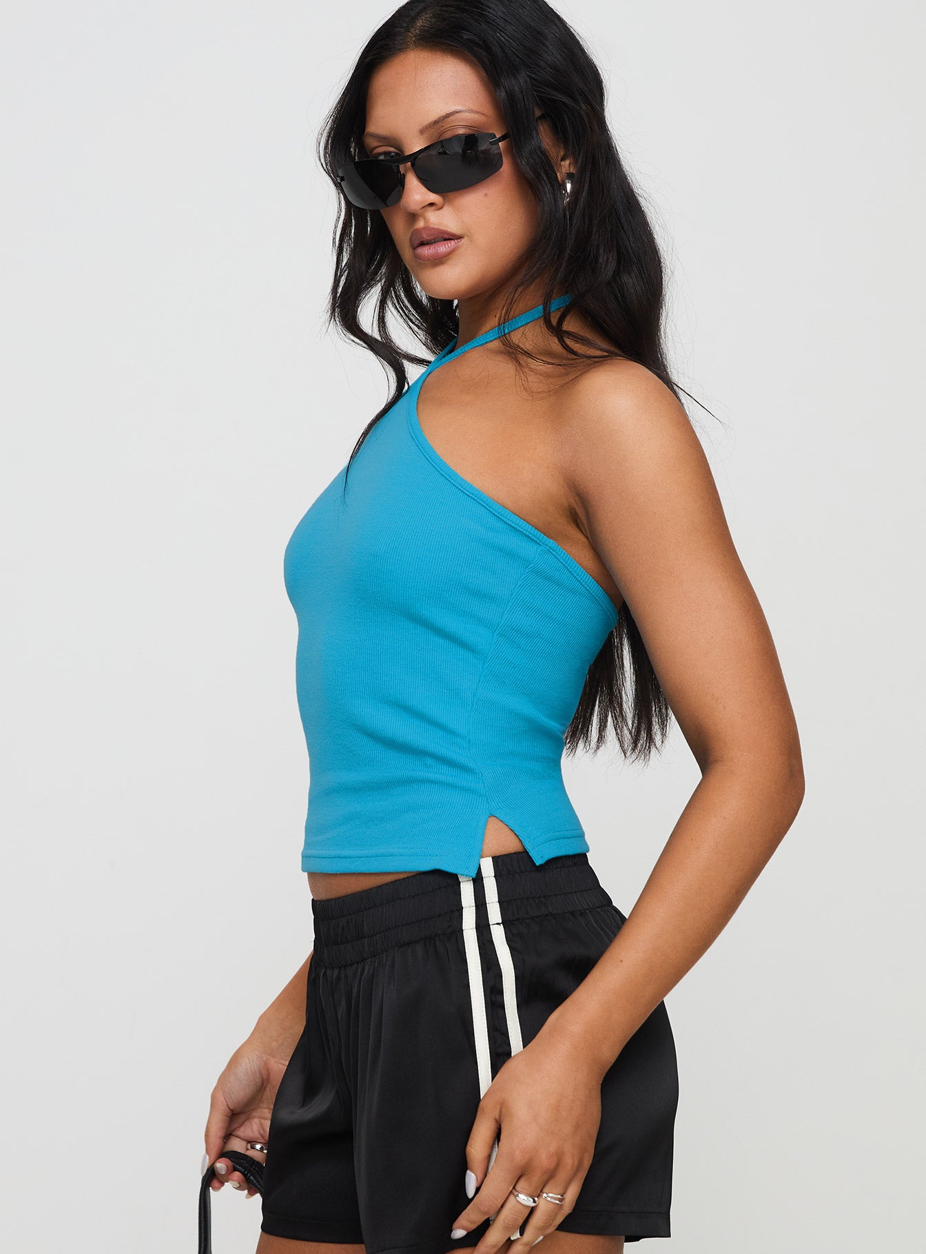 Baseline Halter Rib Top Blue - Image 4