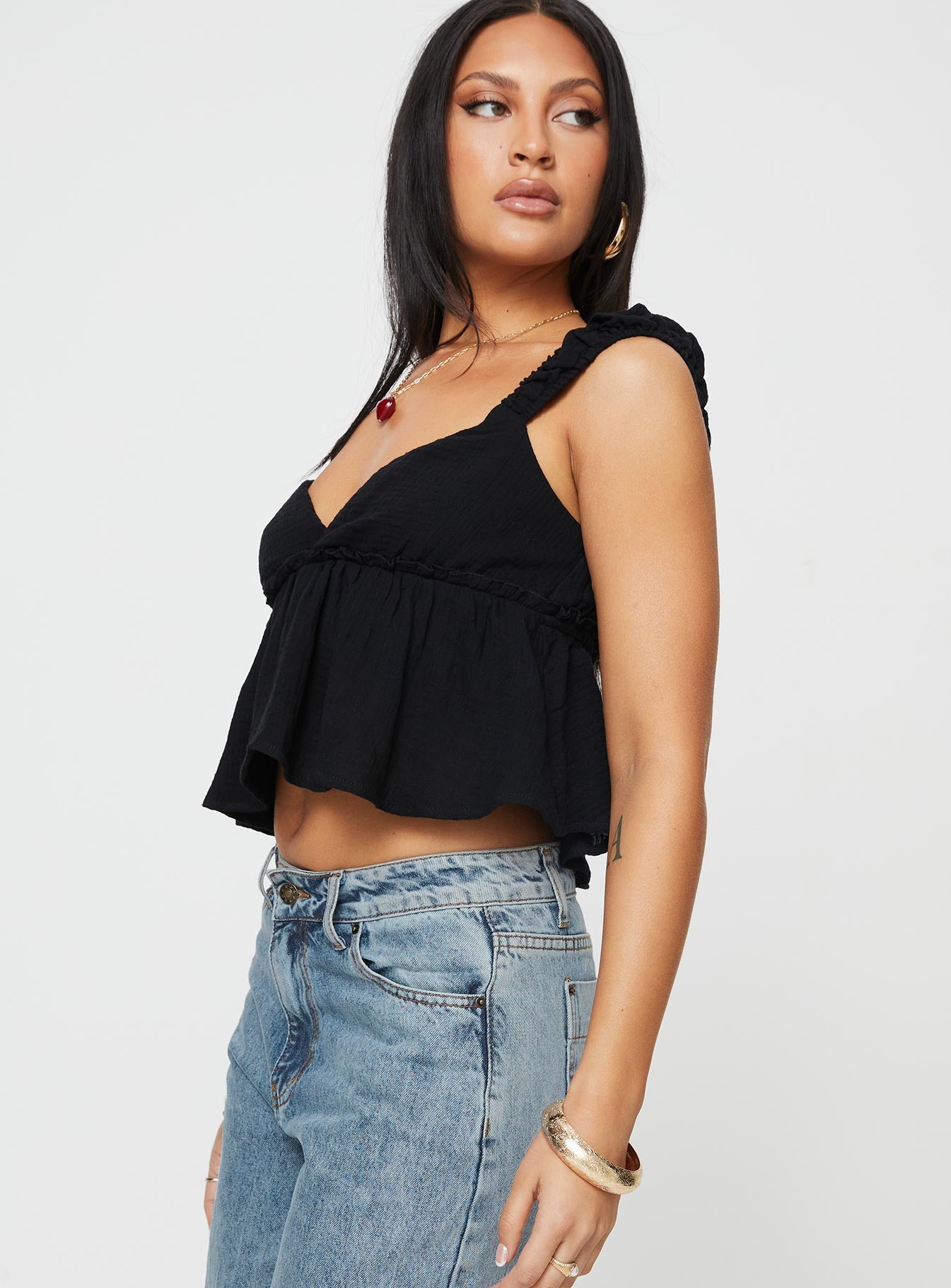 Contardo Short Sleeve Top Black - Image 4