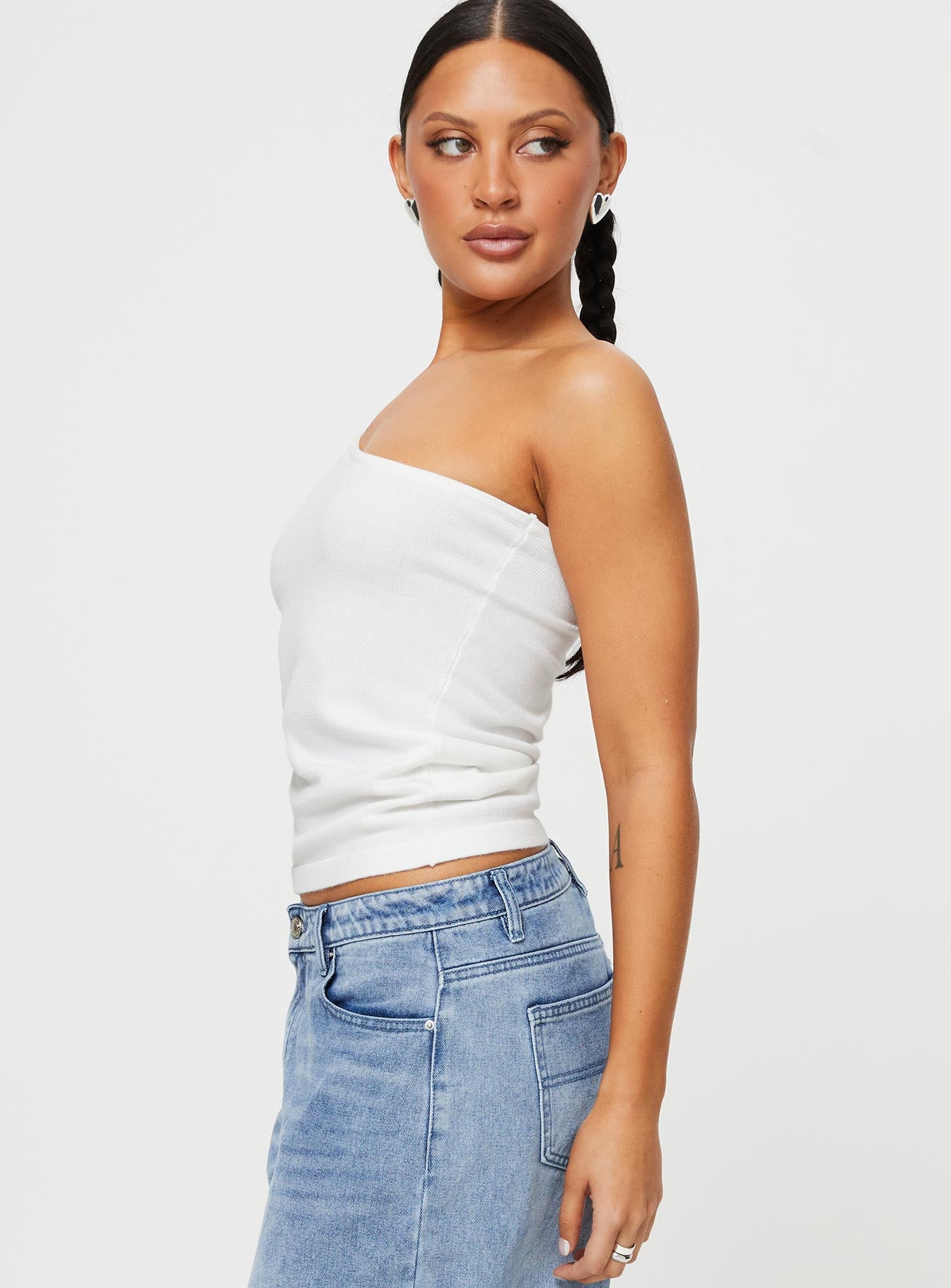 Moniz One Shoulder Top White - Image 4