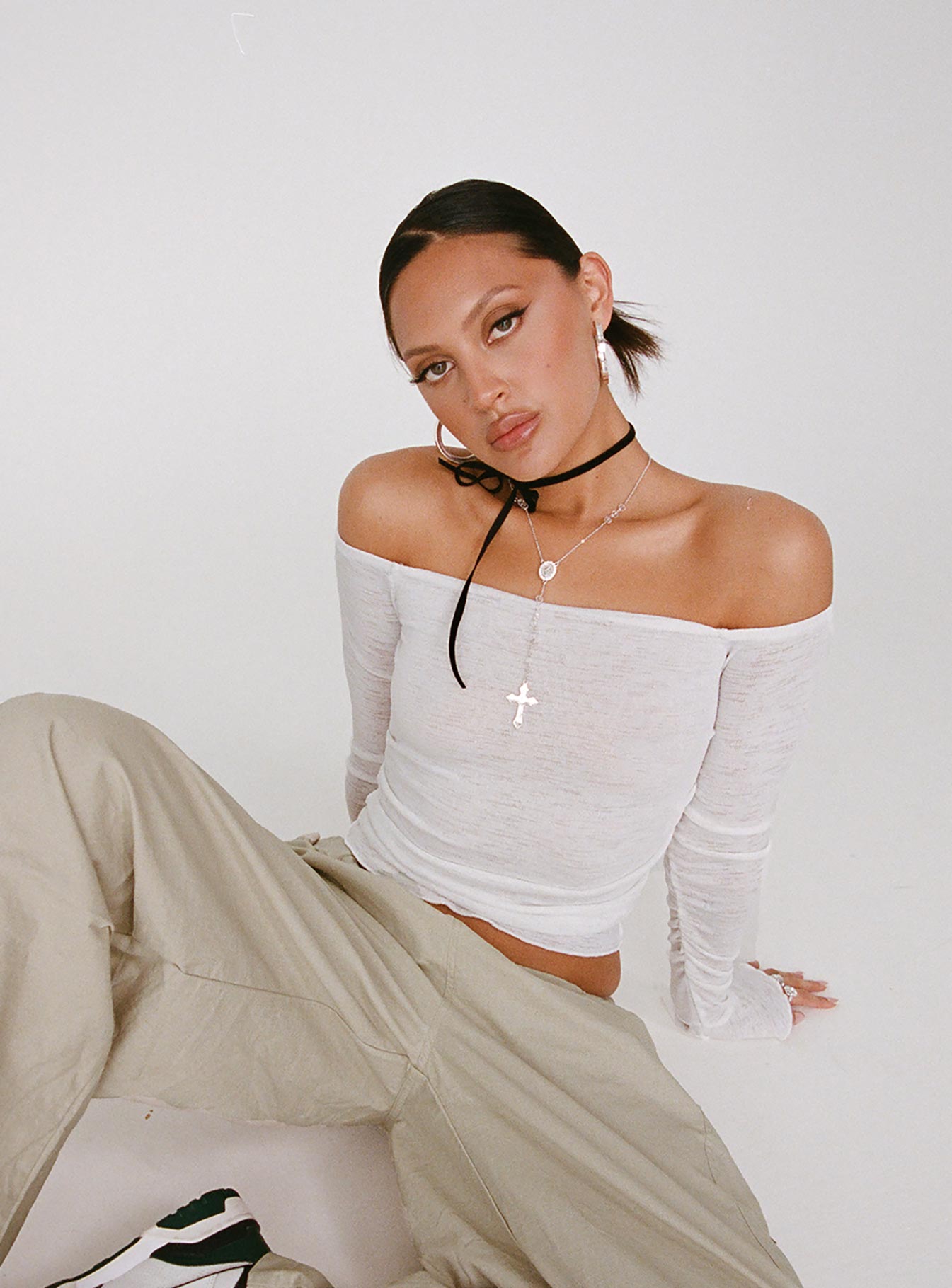 Taroona Off The Shoulder Top Ivory - Image 8