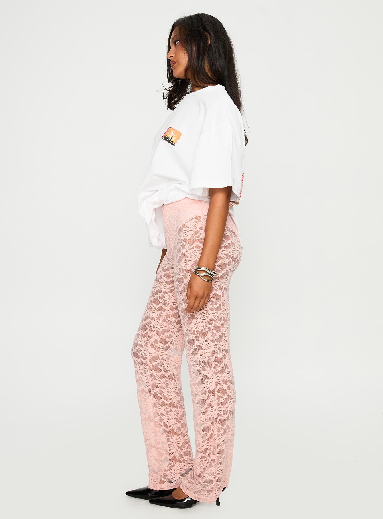 Peru Lace Pants Pink - Image 4
