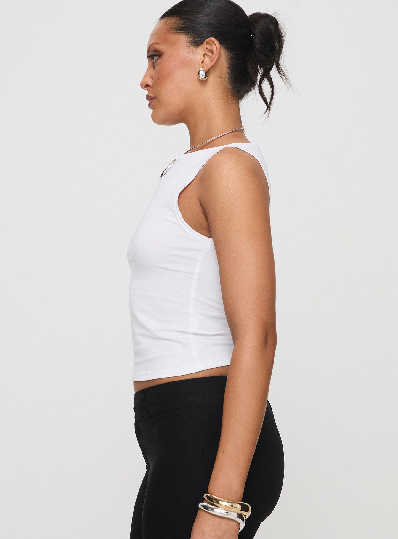 Fitzy High Neck Top White - Image 4