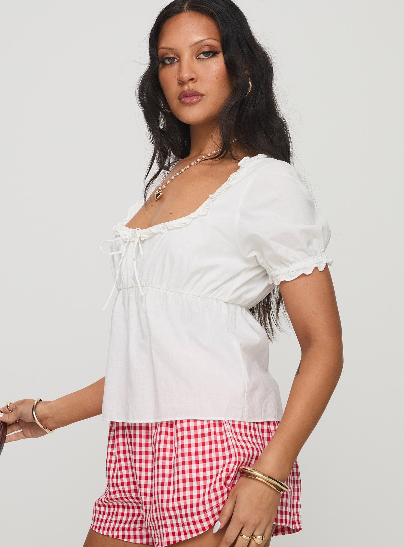 Elizabette Puff Sleeve Top White - Image 5