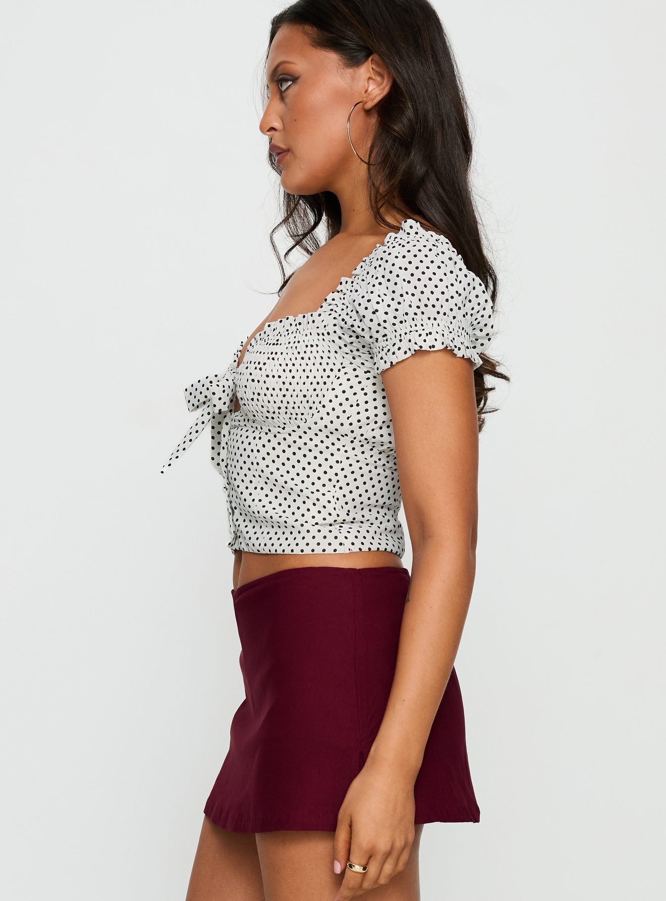 Audreana Babydoll Top White Polka - Image 4