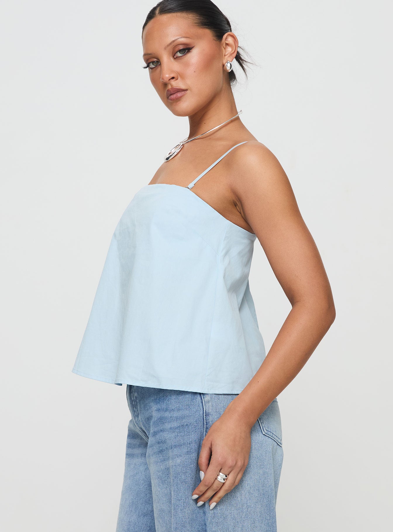 Trapeze Strapless Top Blue - Image 4