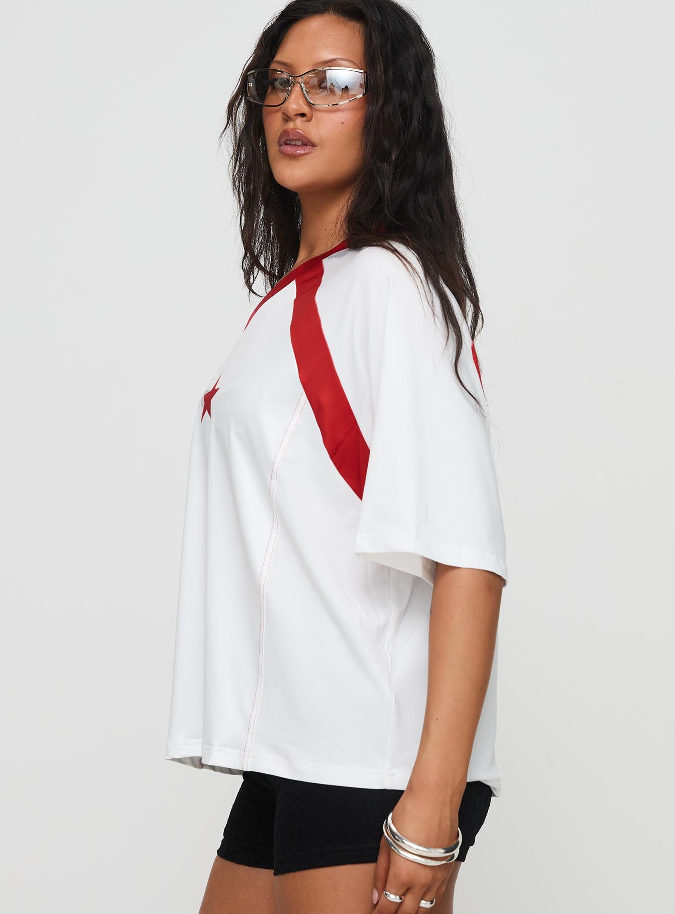 One Star Top White / Red - Image 4