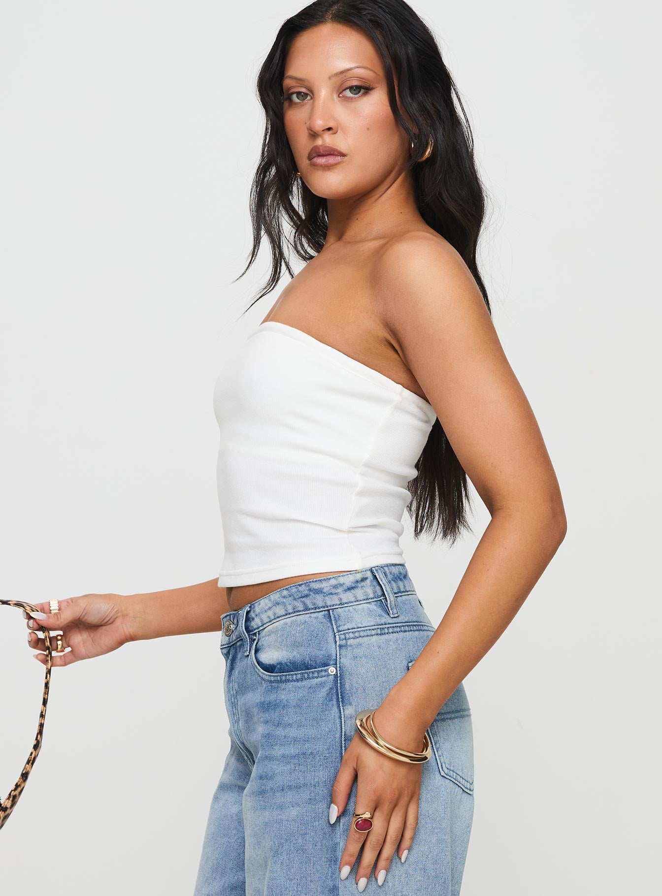Baseline Strapless Rib Top White - Image 4