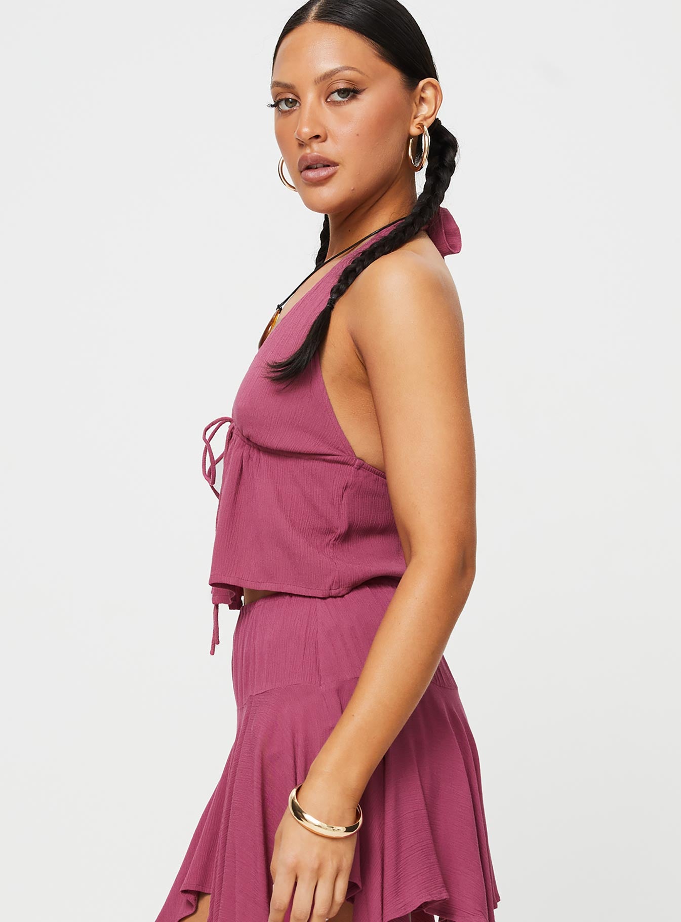 Tarala Halterneck Top Daco Rose Crinkle - Image 4