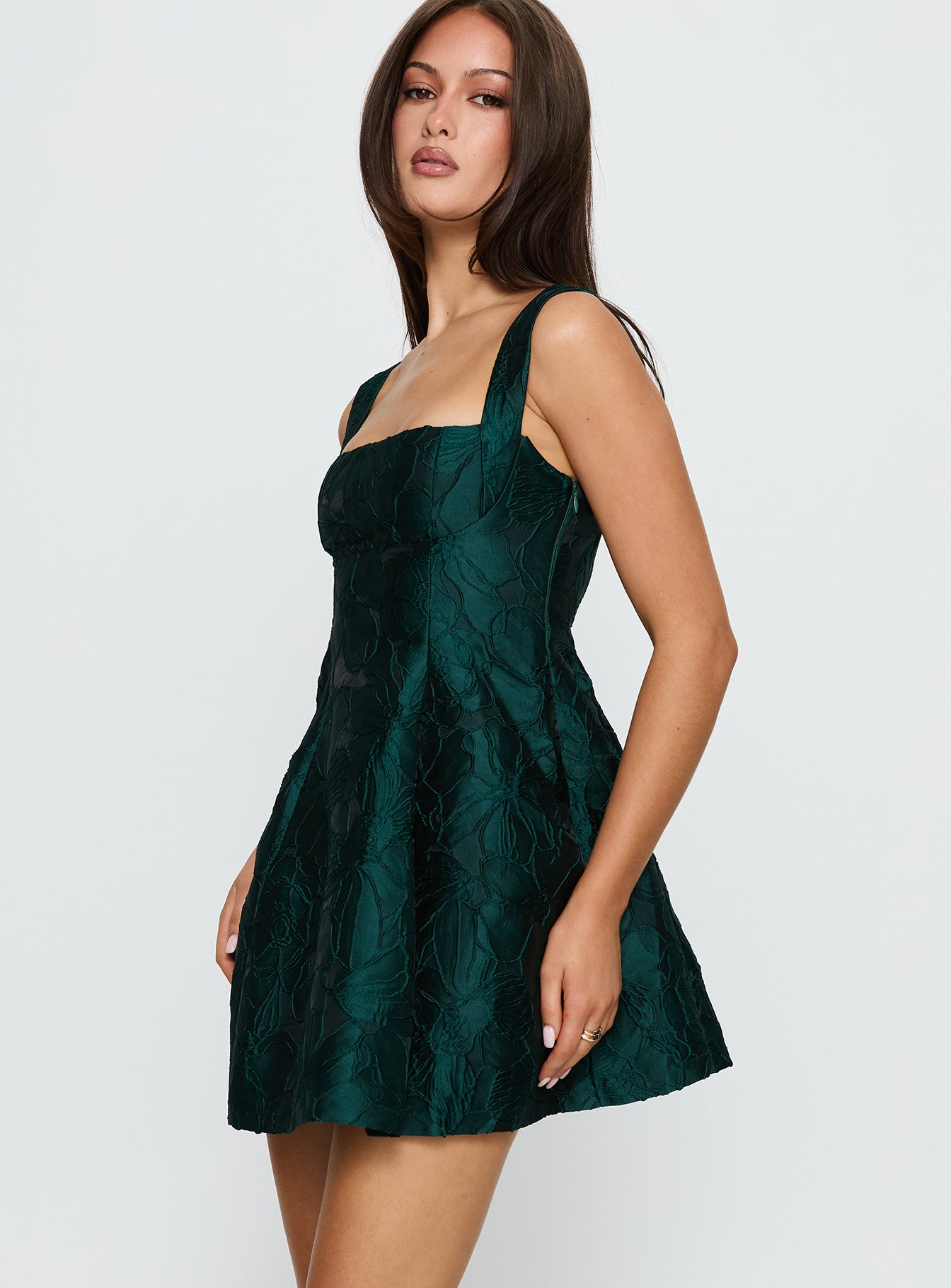 Eloquent Mini Dress Forest Green - Image 3