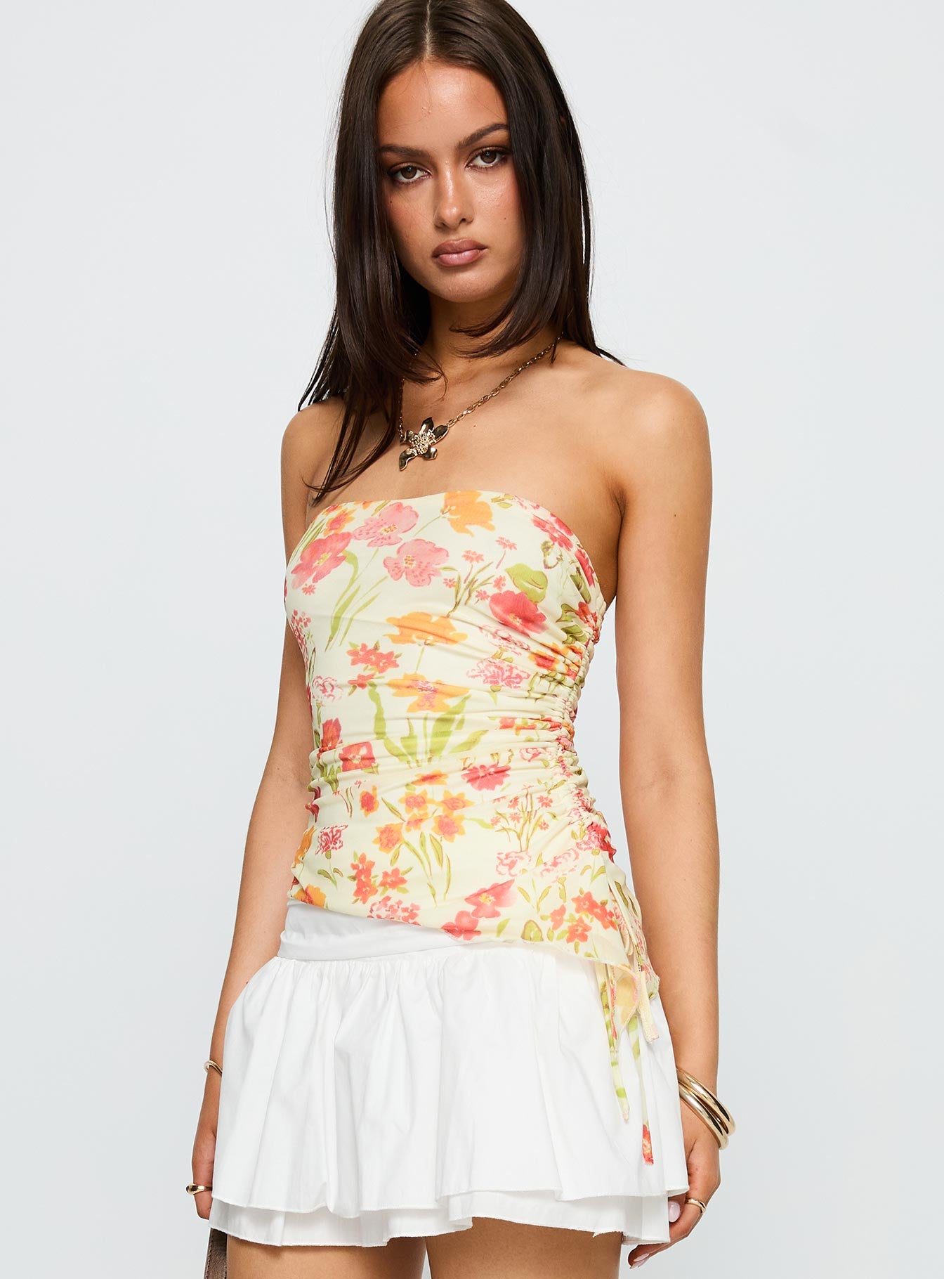 Heidan Strapless Top Red Floral - Image 4