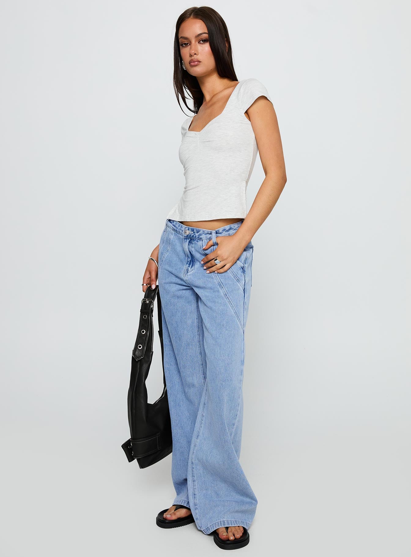 Reaper Mid Rise Baggy Jeans Light Blue Wash - Image 4