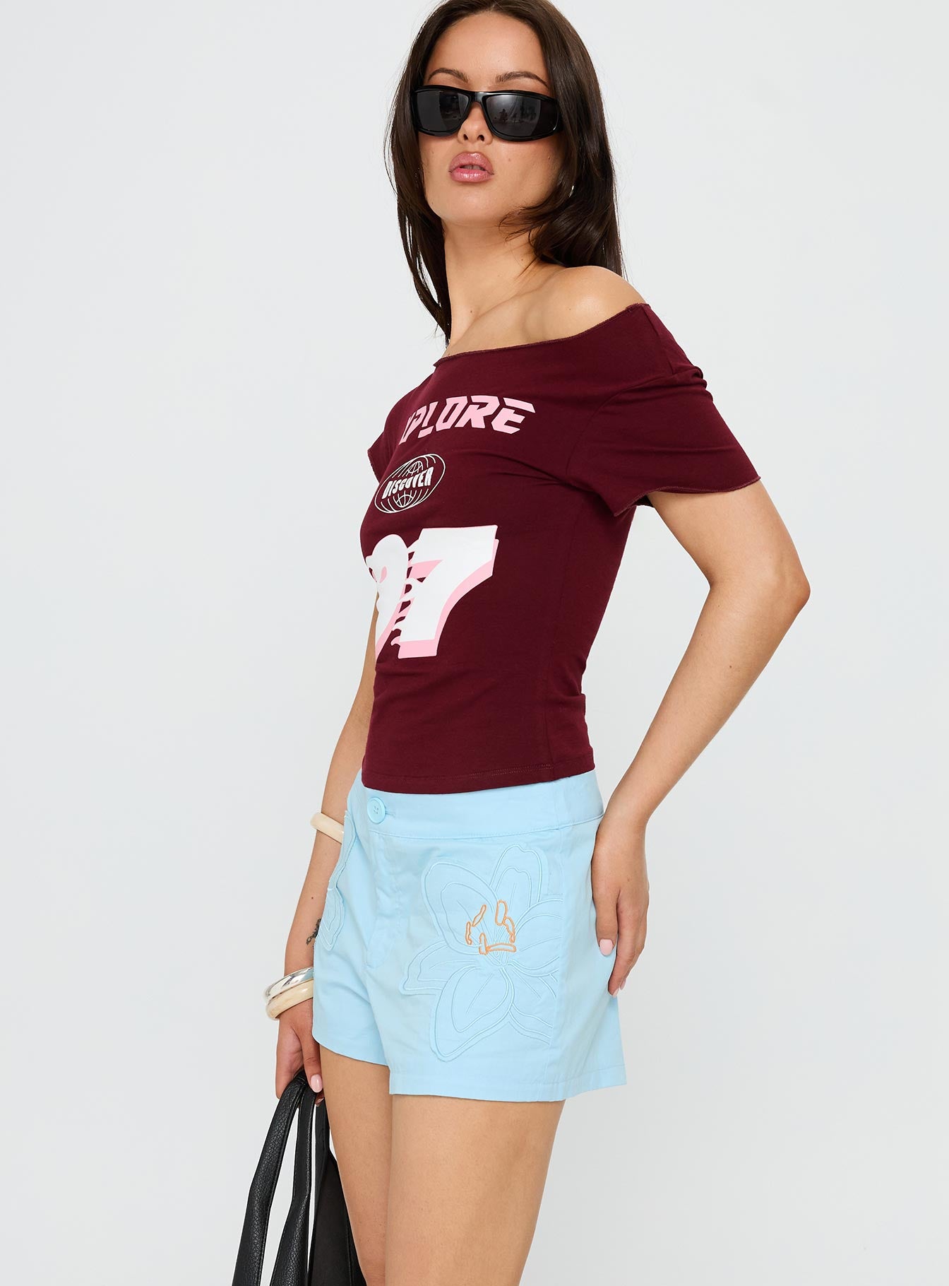 Leleia Embroidered Shorts Blue - Image 4