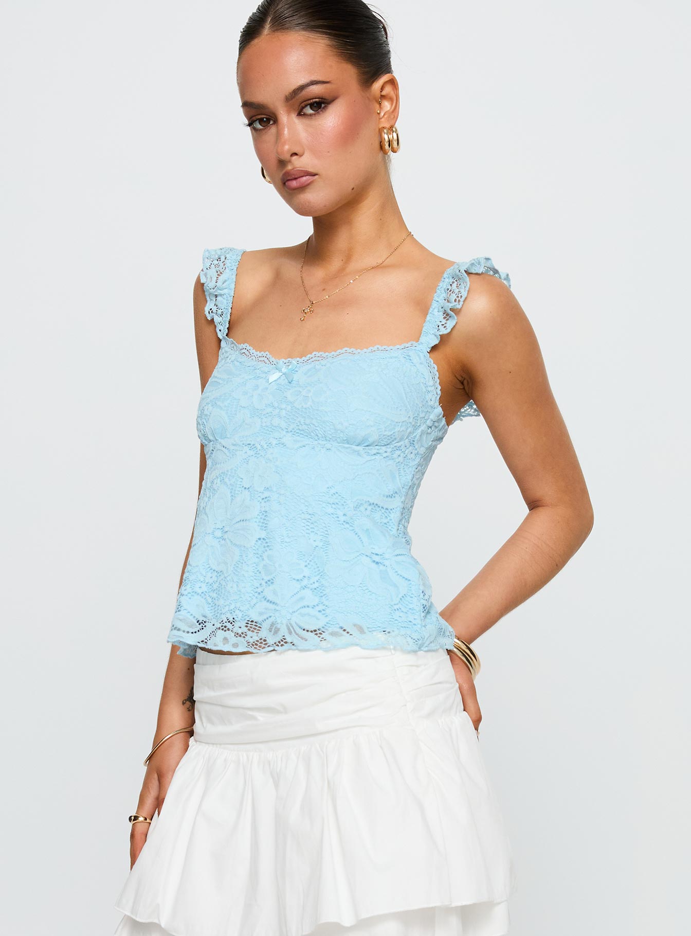 Madaleine Lace Top Blue - Image 3