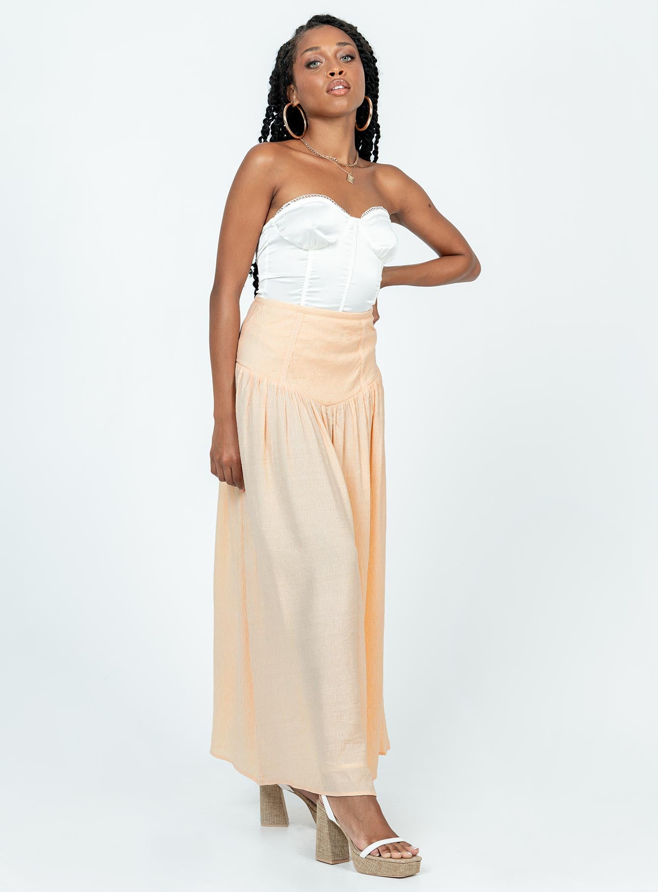 Adelaide Maxi Skirt Beige - Image 4