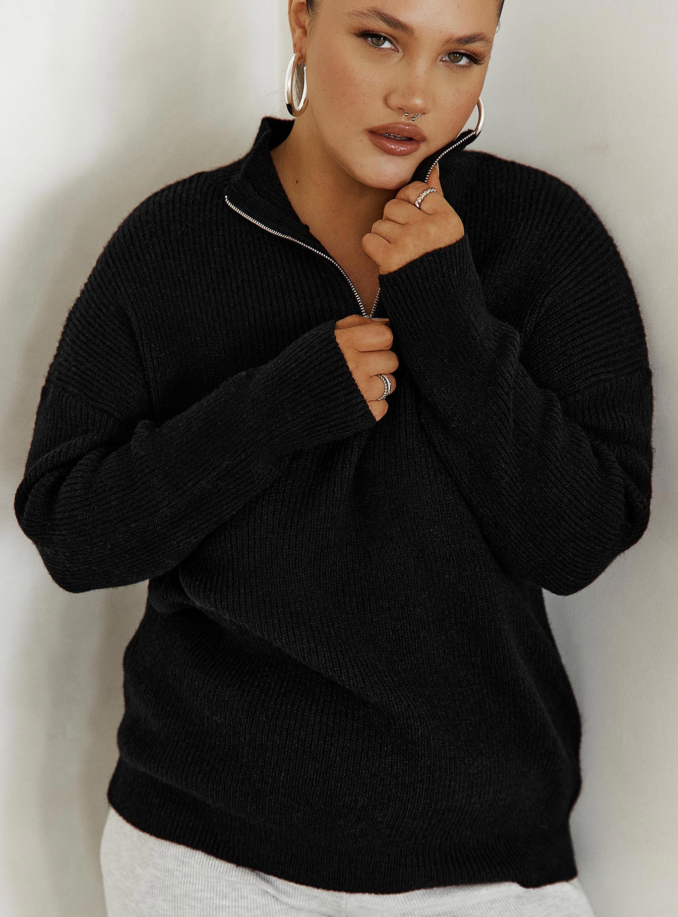 Bessy Knit Sweater Black Curve - Image 3