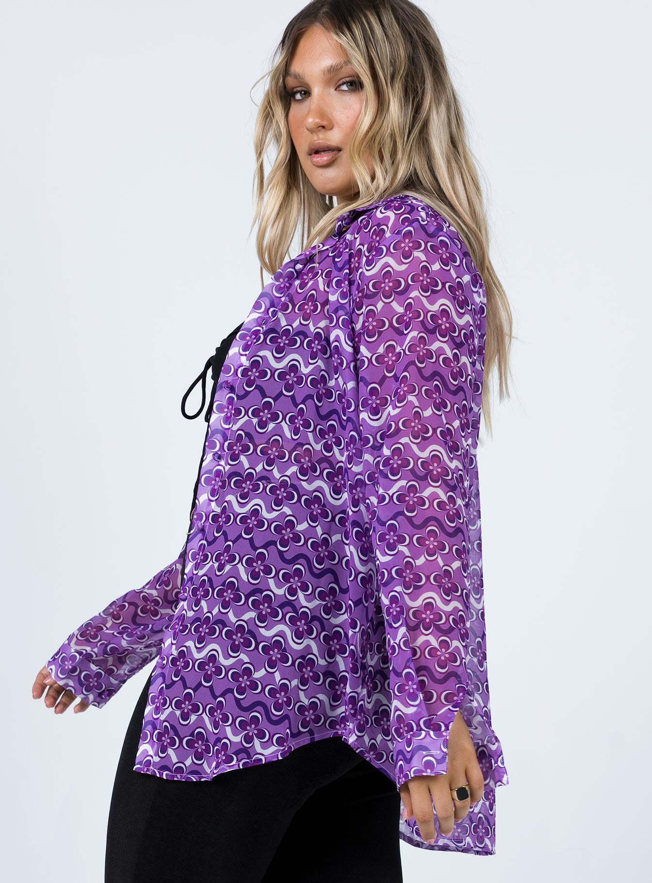 Janelle Shirt Purple - Image 3