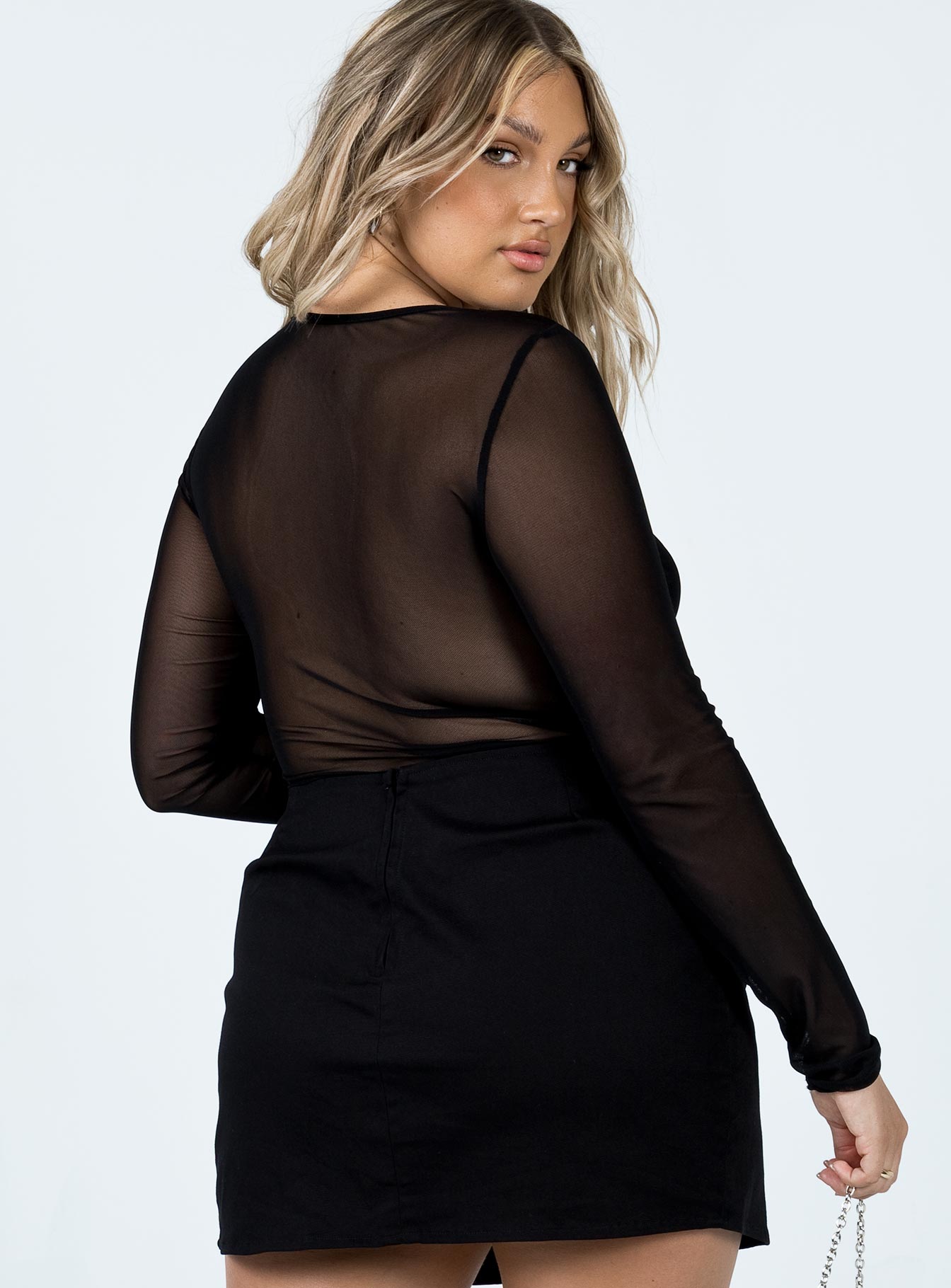 Harlee Long Sleeve Bodysuit Black - Image 4