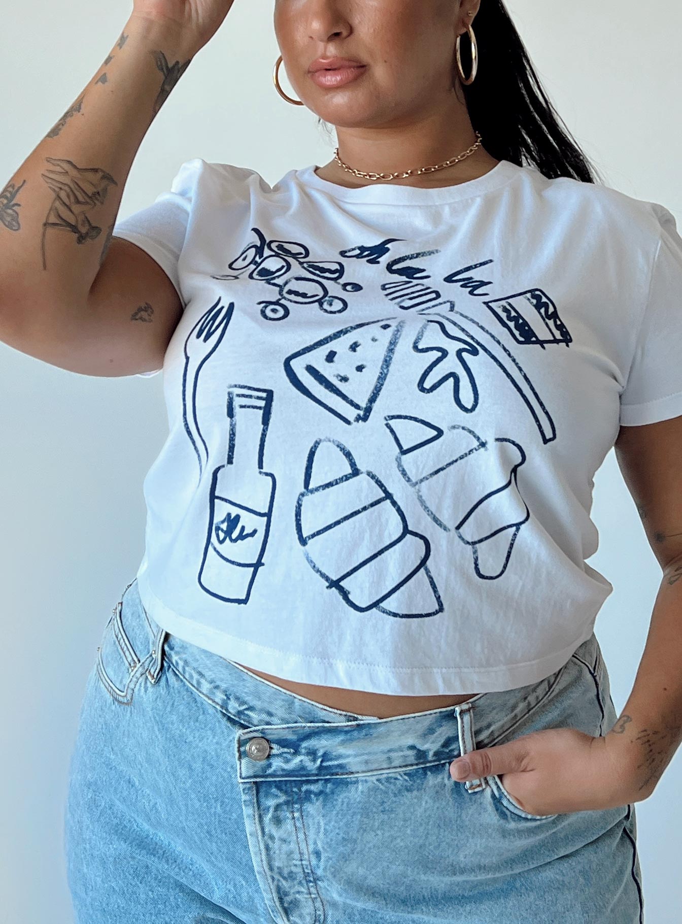 Continental Breakfast Tee White Curve - Image 3