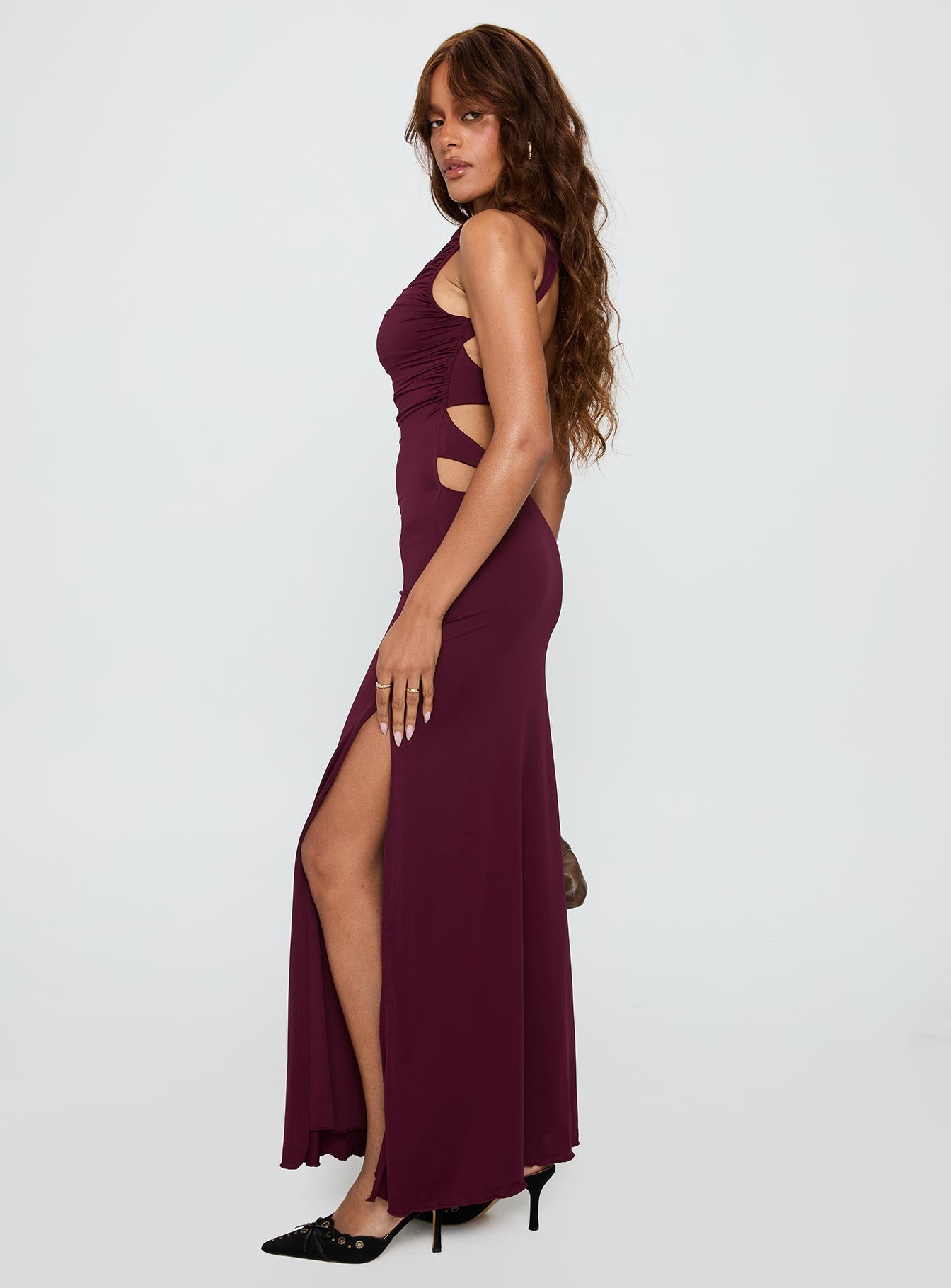 Undeniable Cut Out Maxi Dress Plum - Image 4