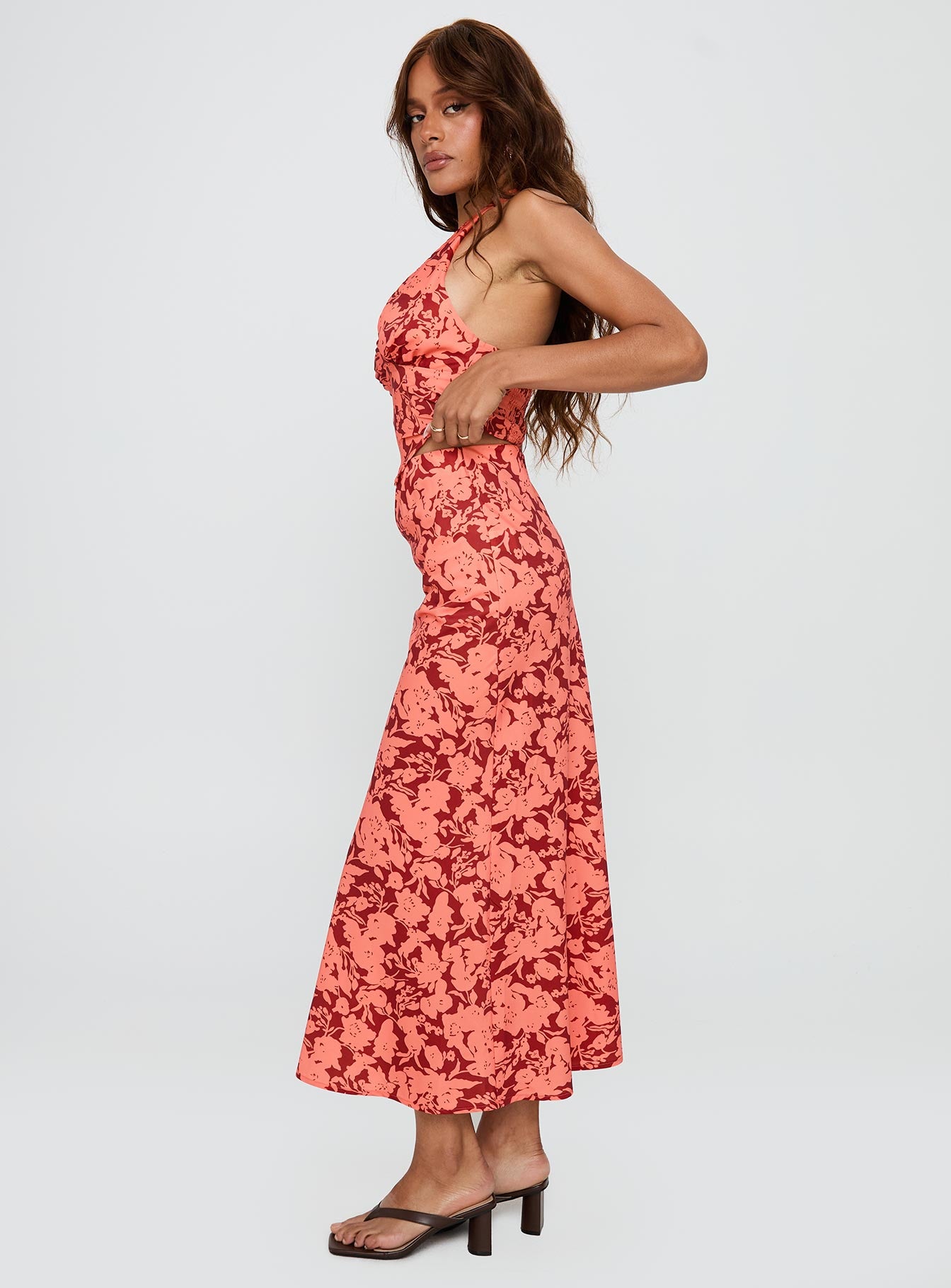 Casablanca Maxi Skirt Red Floral - Image 3