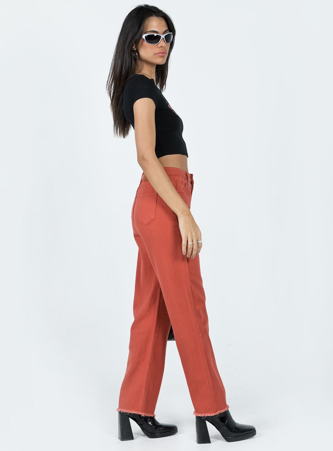 Kalinda Denim Jeans Red - Image 4