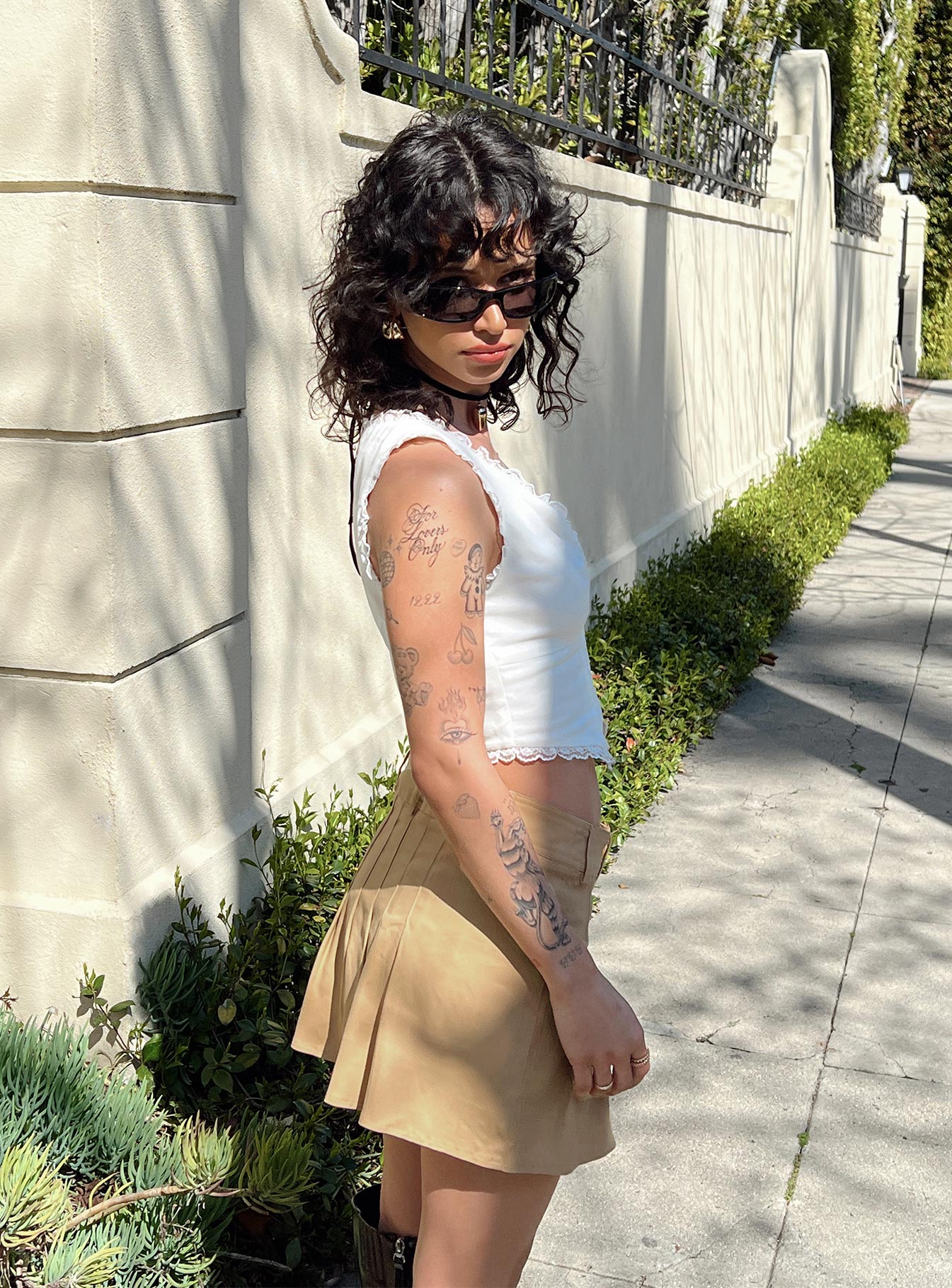 Amira Mini Skirt Beige - Image 3