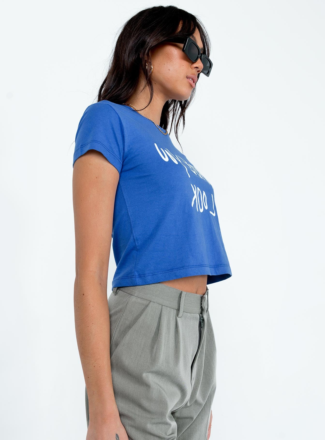 Made You Look Shrunken Tee Blue - Image 4