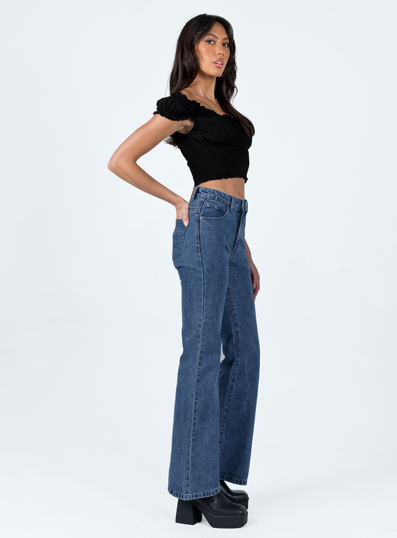Cabarita Lounge Denim Jeans Dark Wash - Image 3