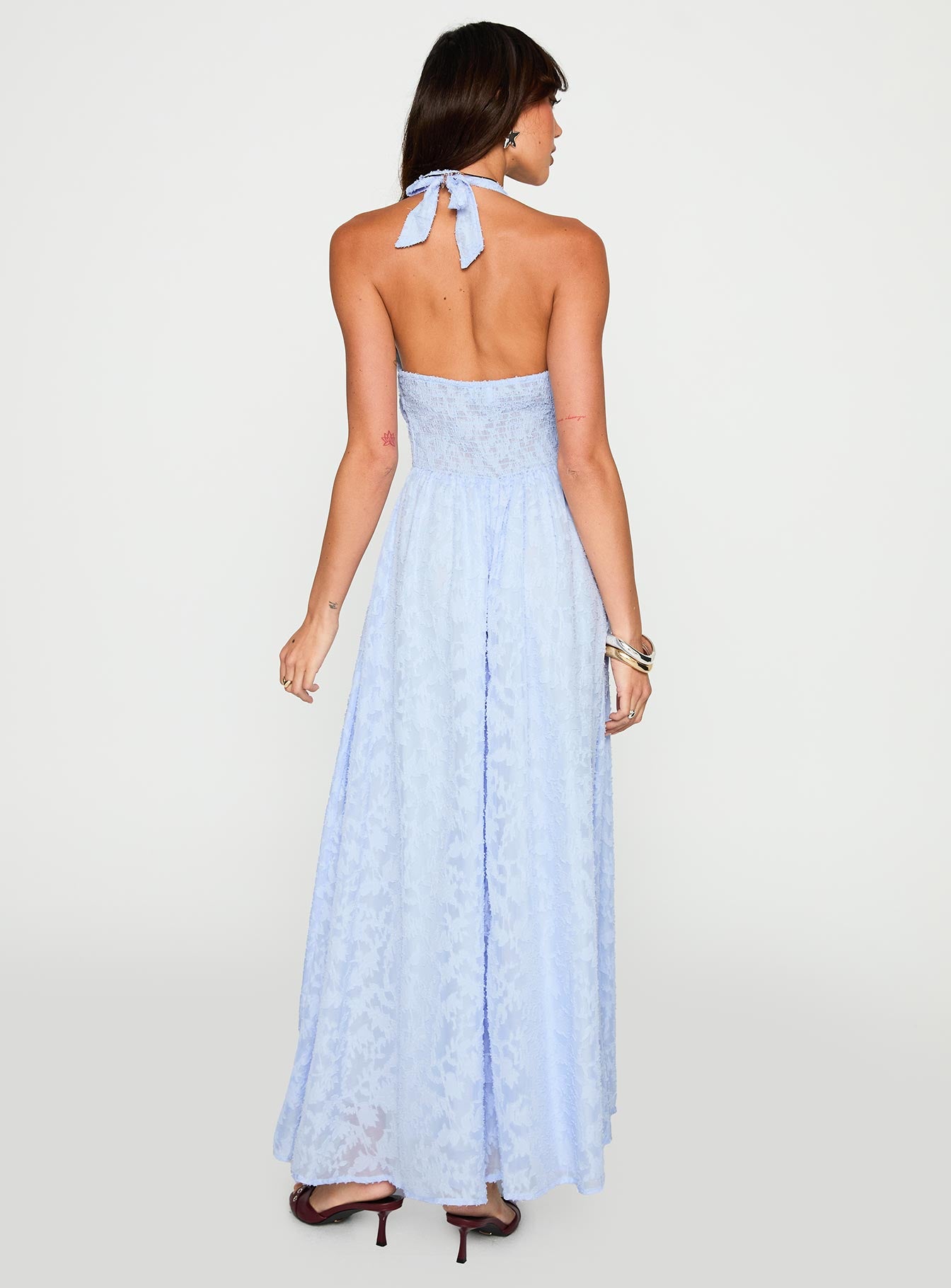 Hours In Silence Drop Waist Maxi Dress Blue - Image 4